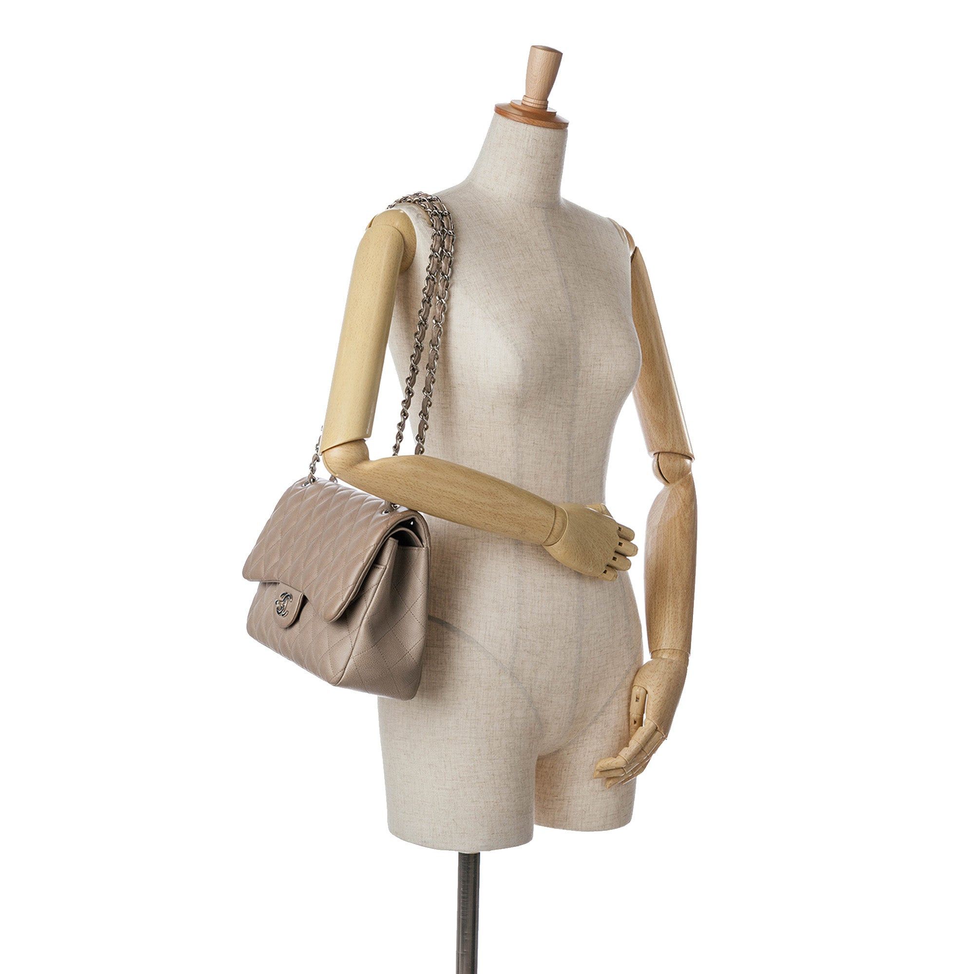 Chanel Chanel Jumbo Classic Caviar Double Flap Brown Size ONE SIZE - 10 Thumbnail