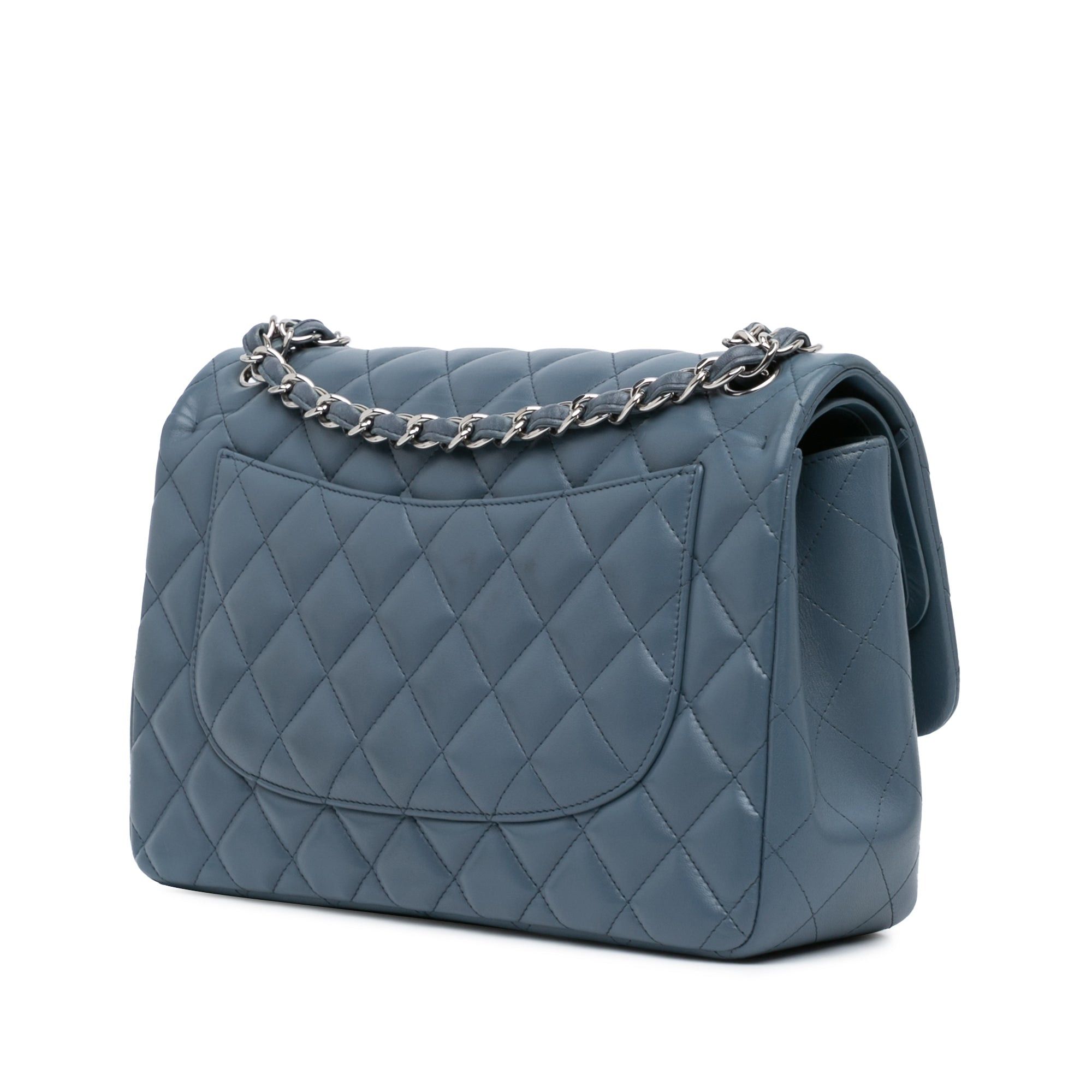 Chanel Chanel Jumbo Classic Lambskin Double Flap Blue Size ONE SIZE - 2 Thumbnail