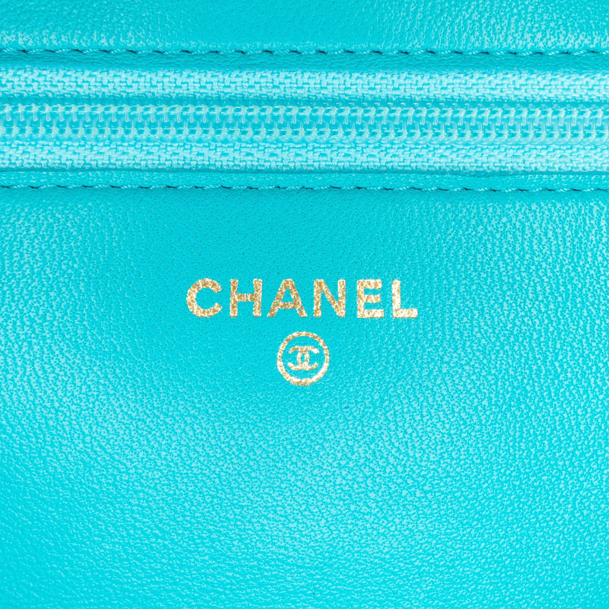Chanel Chanel Lambskin Camellia Embossed Wallet On Chain Blue Size ONE SIZE - 6 Thumbnail