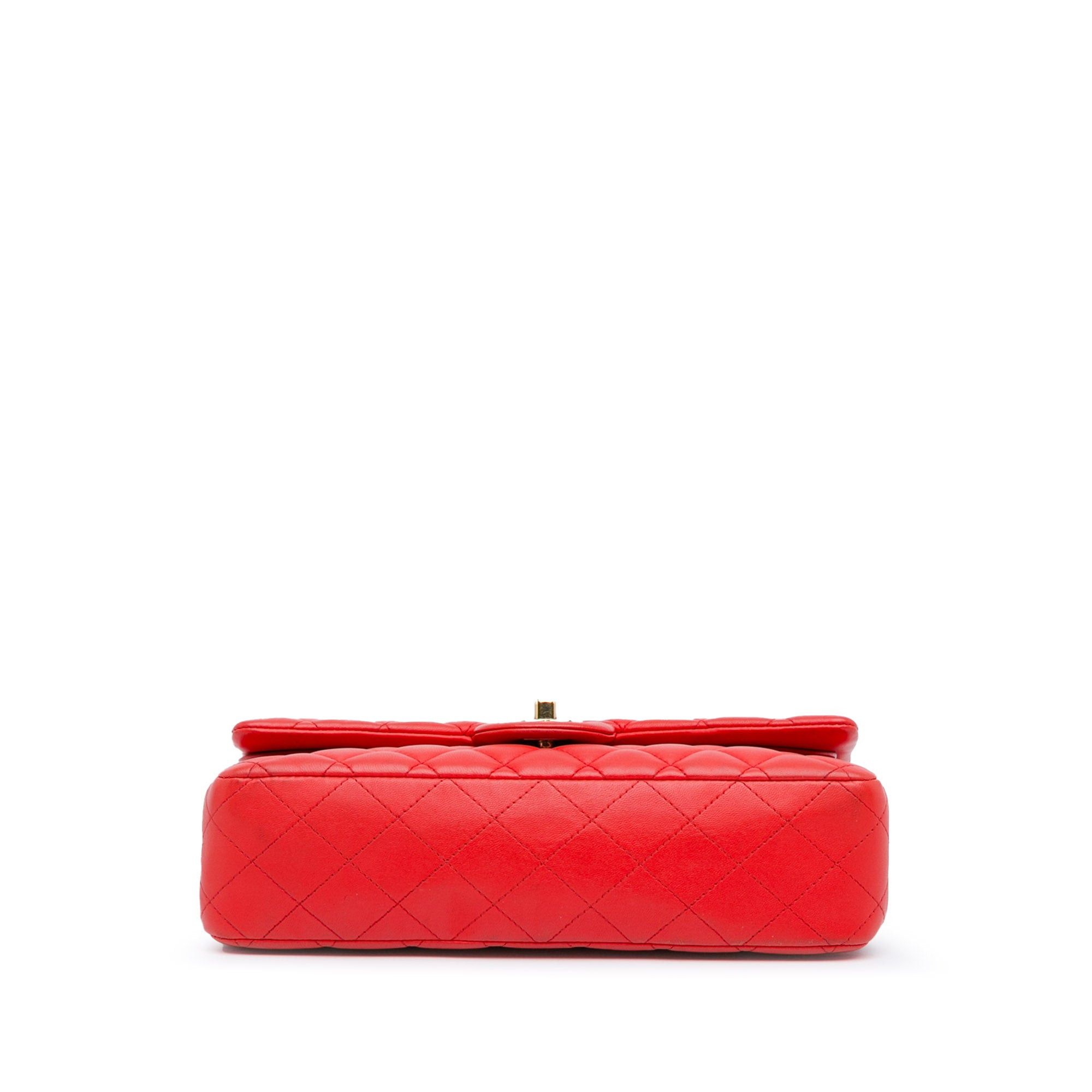 Chanel Chanel Medium Classic Lambskin Double Flap Red Size ONE SIZE - 4 Thumbnail