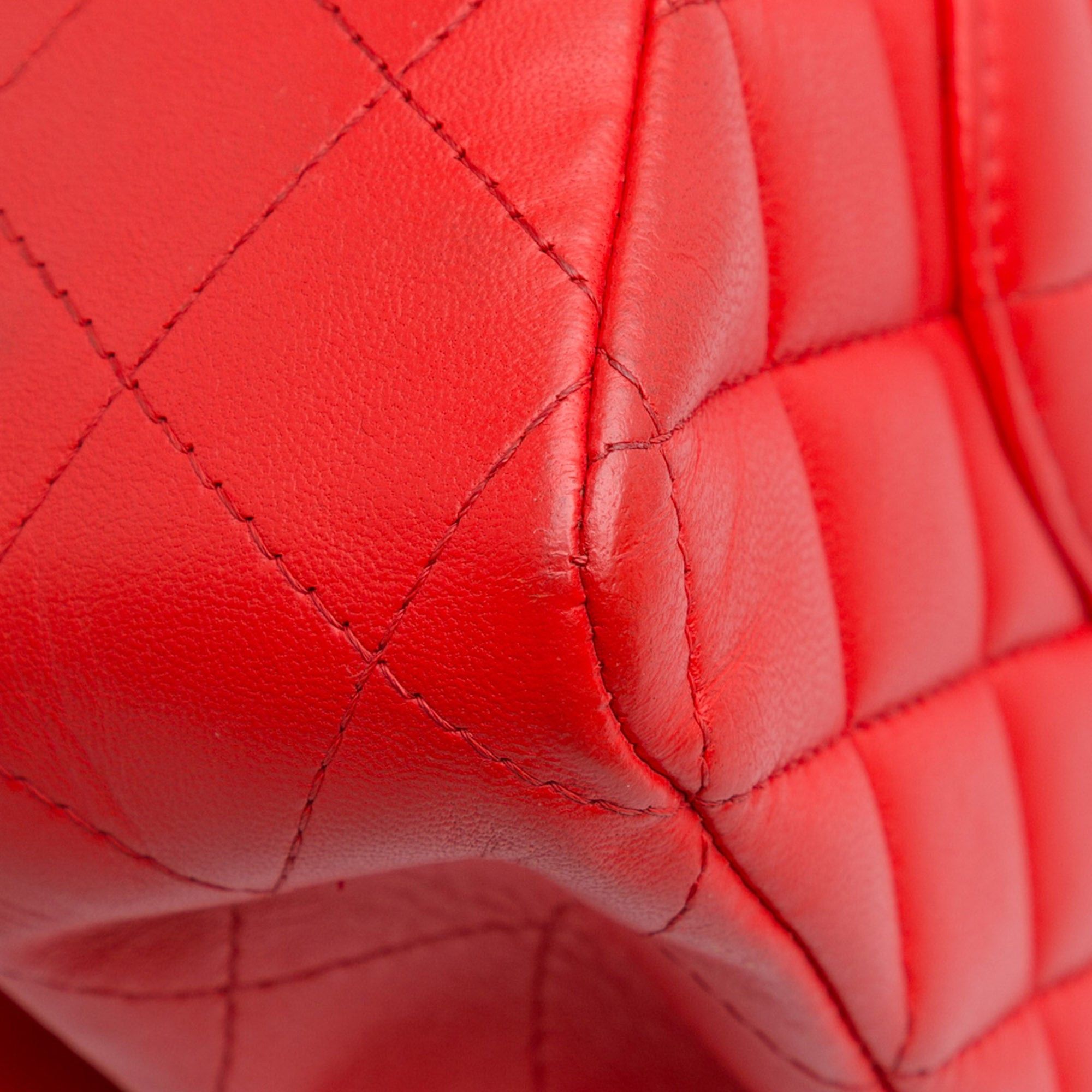 Chanel Chanel Medium Classic Lambskin Double Flap Red Size ONE SIZE - 11 Thumbnail