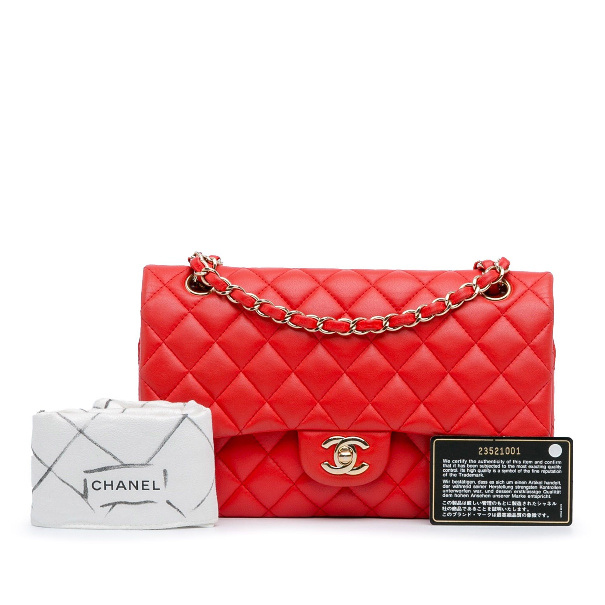 Chanel Chanel Medium Classic Lambskin Double Flap Red Size ONE SIZE - 14 Thumbnail