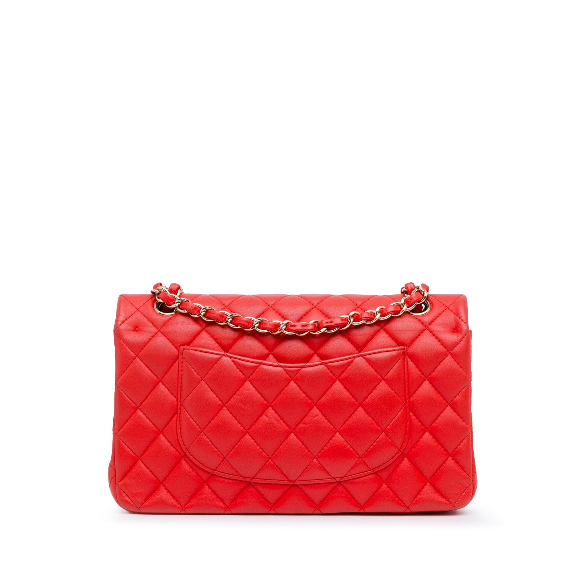 Chanel Chanel Medium Classic Lambskin Double Flap Red Size ONE SIZE - 3 Thumbnail