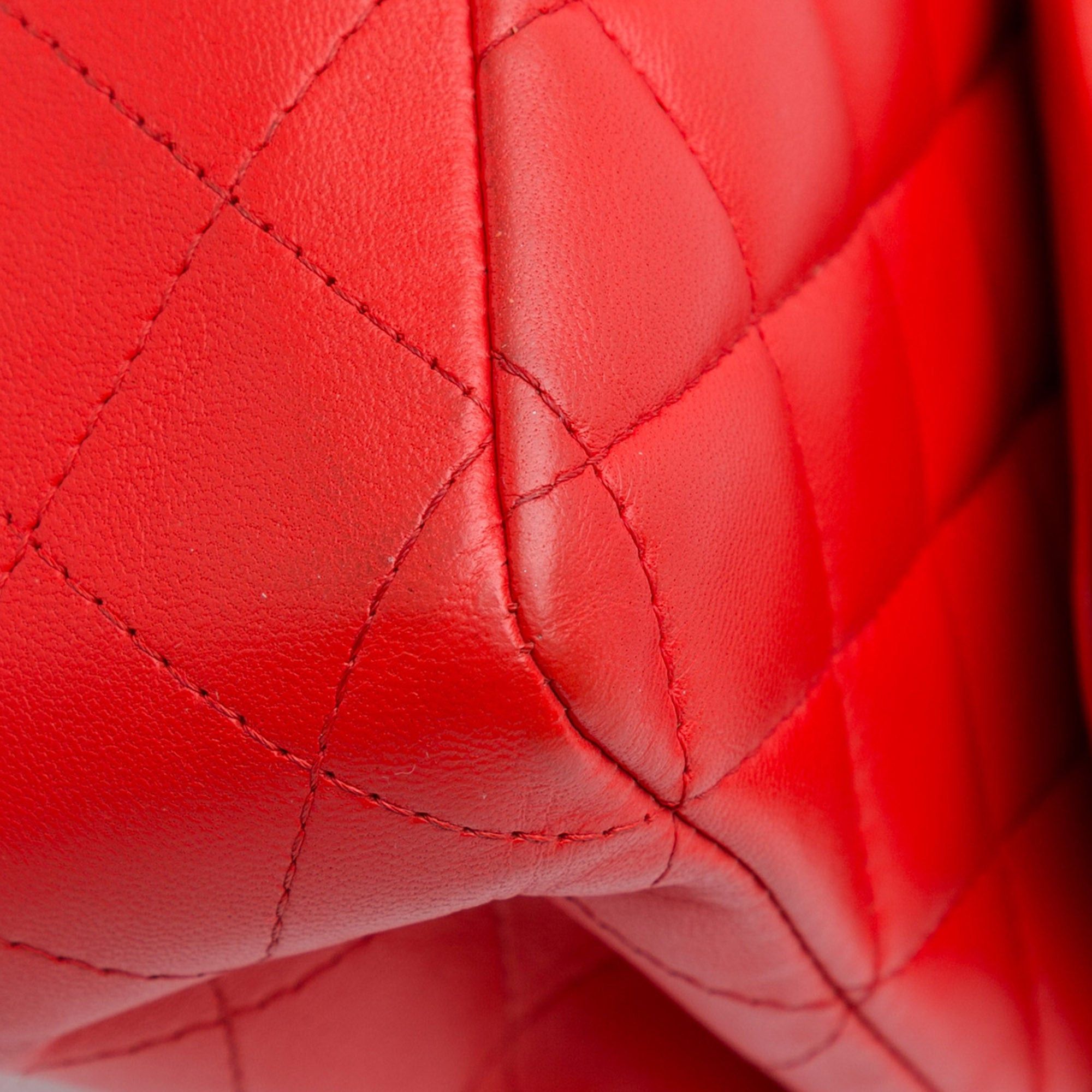 Chanel Chanel Medium Classic Lambskin Double Flap Red Size ONE SIZE - 10 Thumbnail