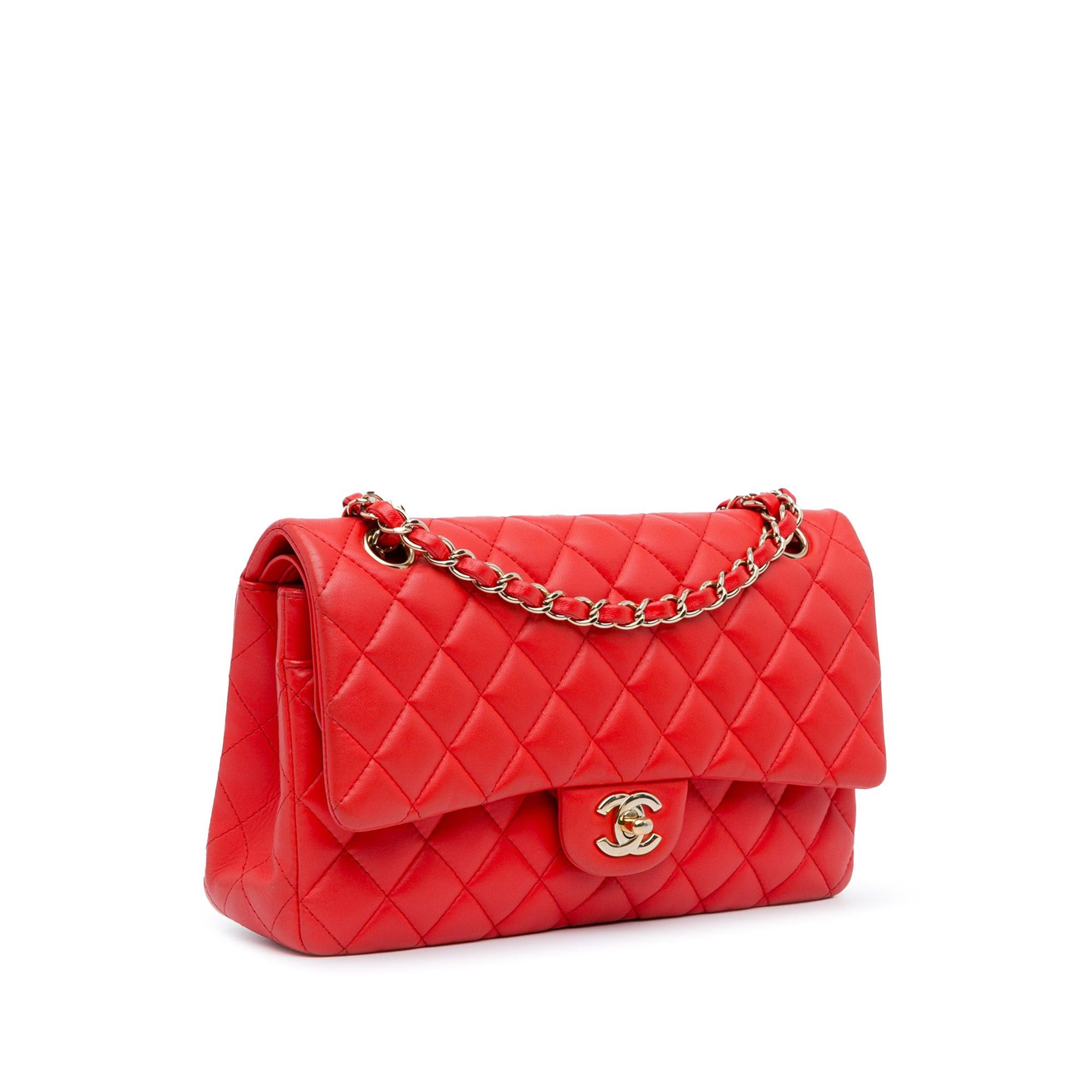 Chanel Chanel Medium Classic Lambskin Double Flap Red Size ONE SIZE - 2 Thumbnail