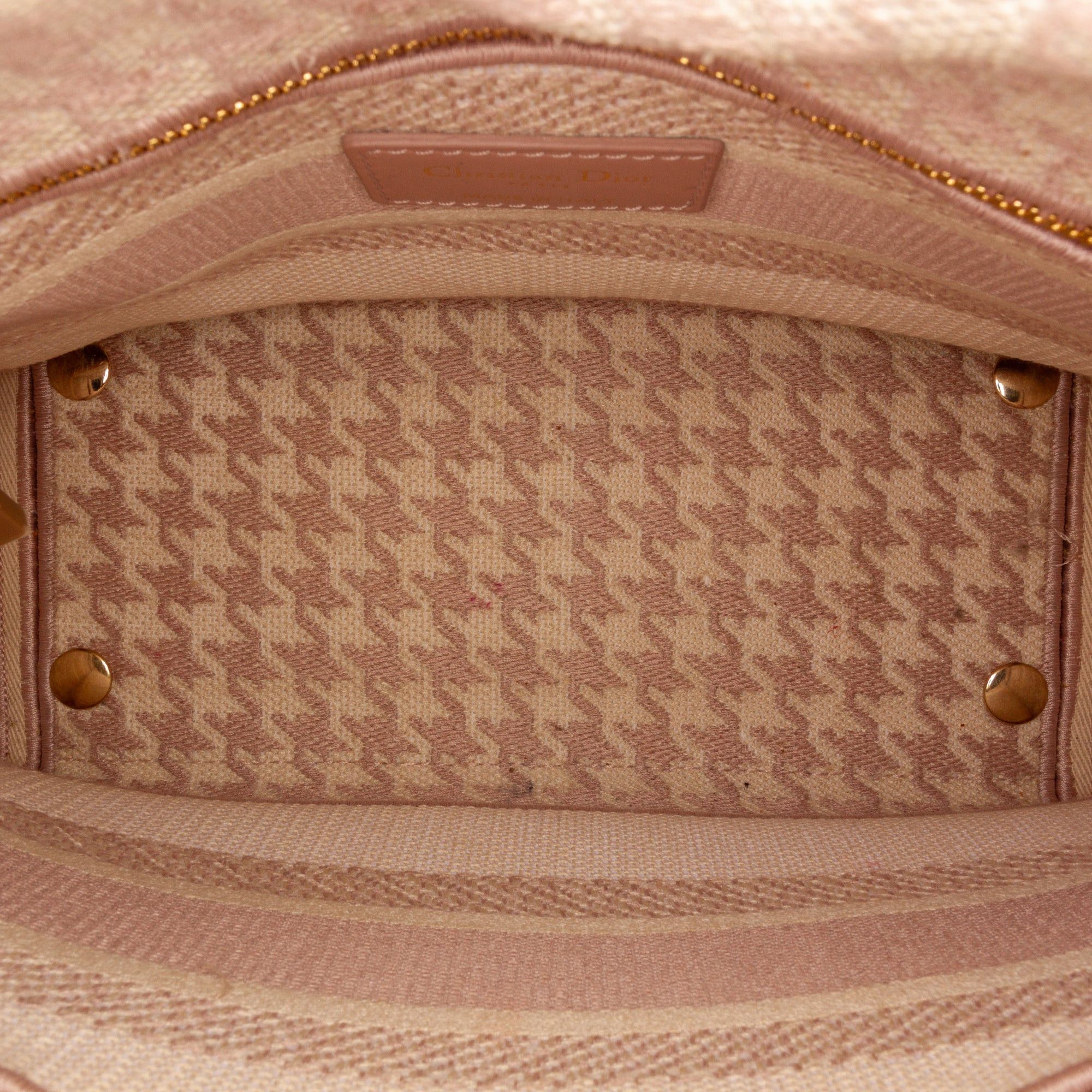 Dior Dior Small Houndstooth Lady D-Lite Pink Size ONE SIZE - 6 Thumbnail