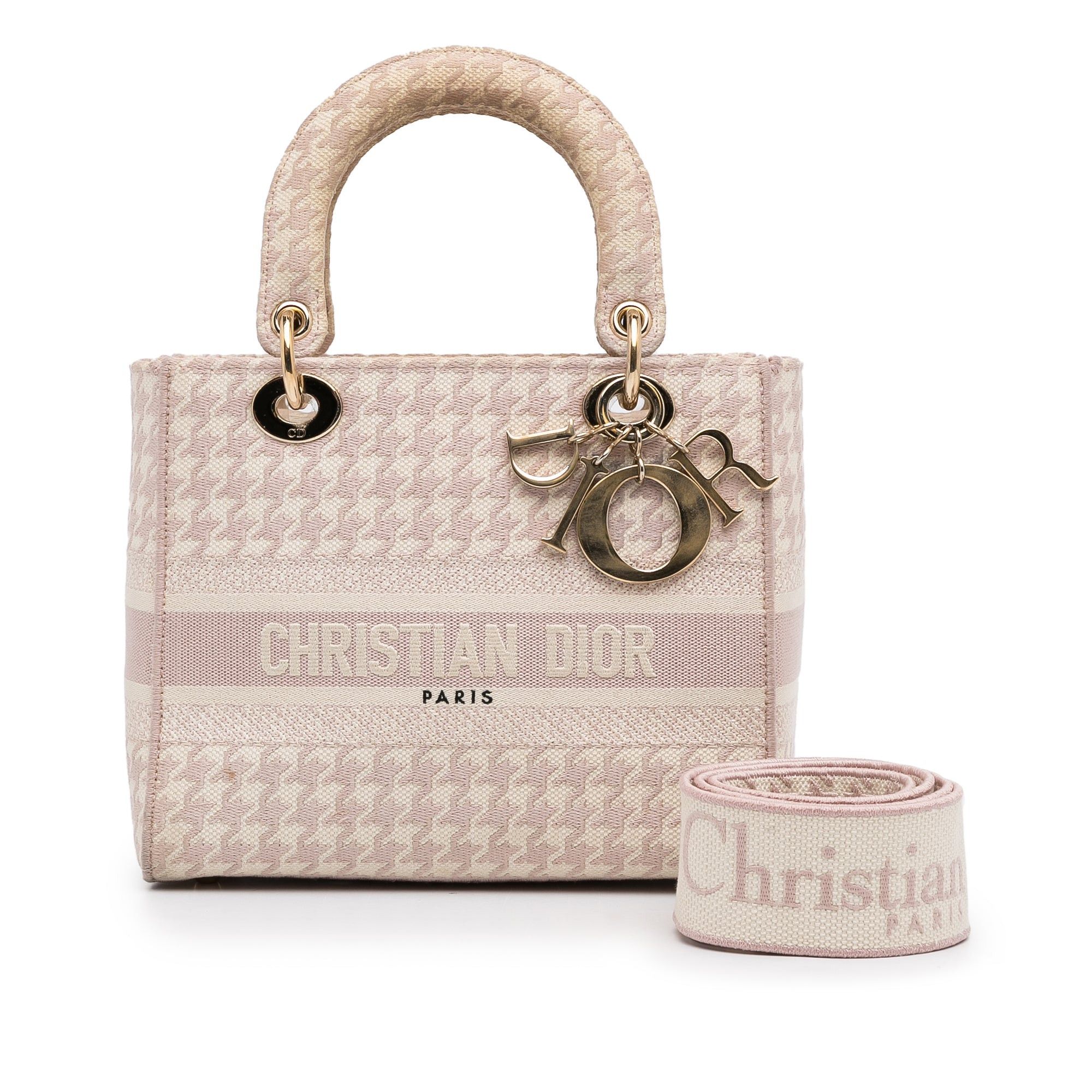 Dior Dior Small Houndstooth Lady D-Lite Pink Size ONE SIZE - 16 Thumbnail
