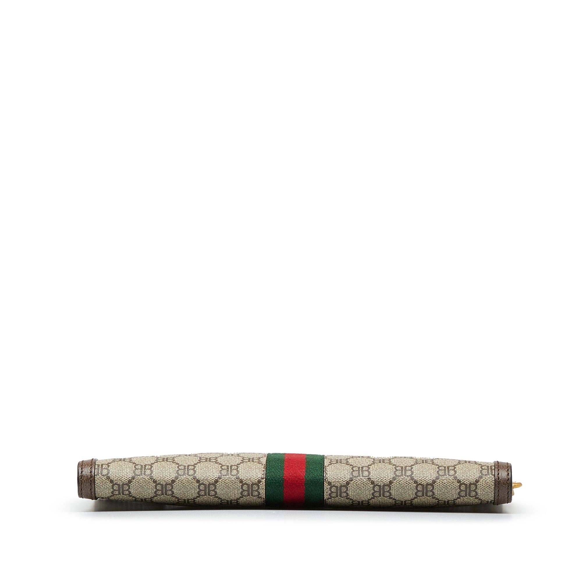 Gucci Gucci X Balenciaga BB Supreme Ophidia Web Clutch Brown Size ONE SIZE - 4 Thumbnail
