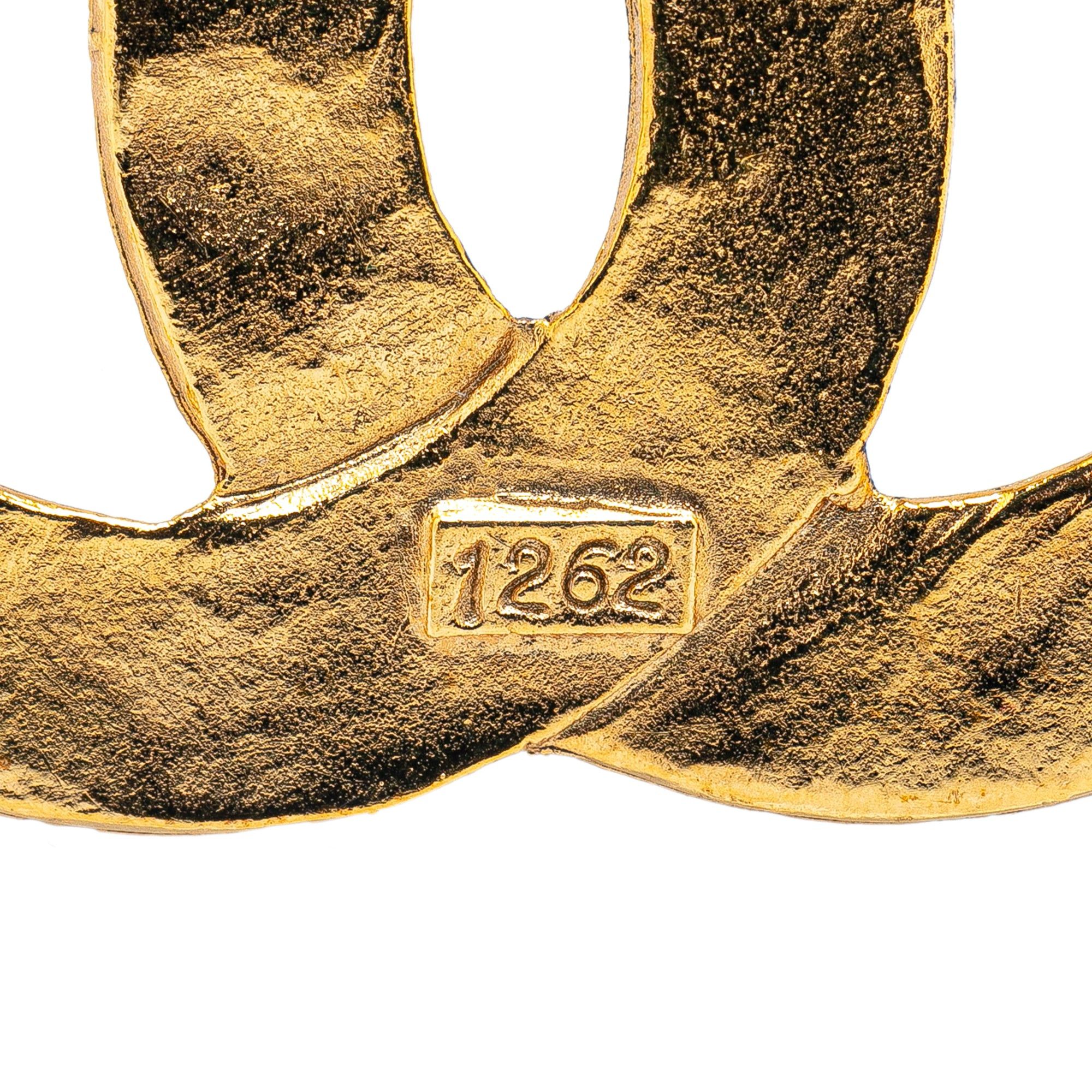 Chanel Chanel Gold Plated CC Brooch Gold Size ONE SIZE - 4 Thumbnail
