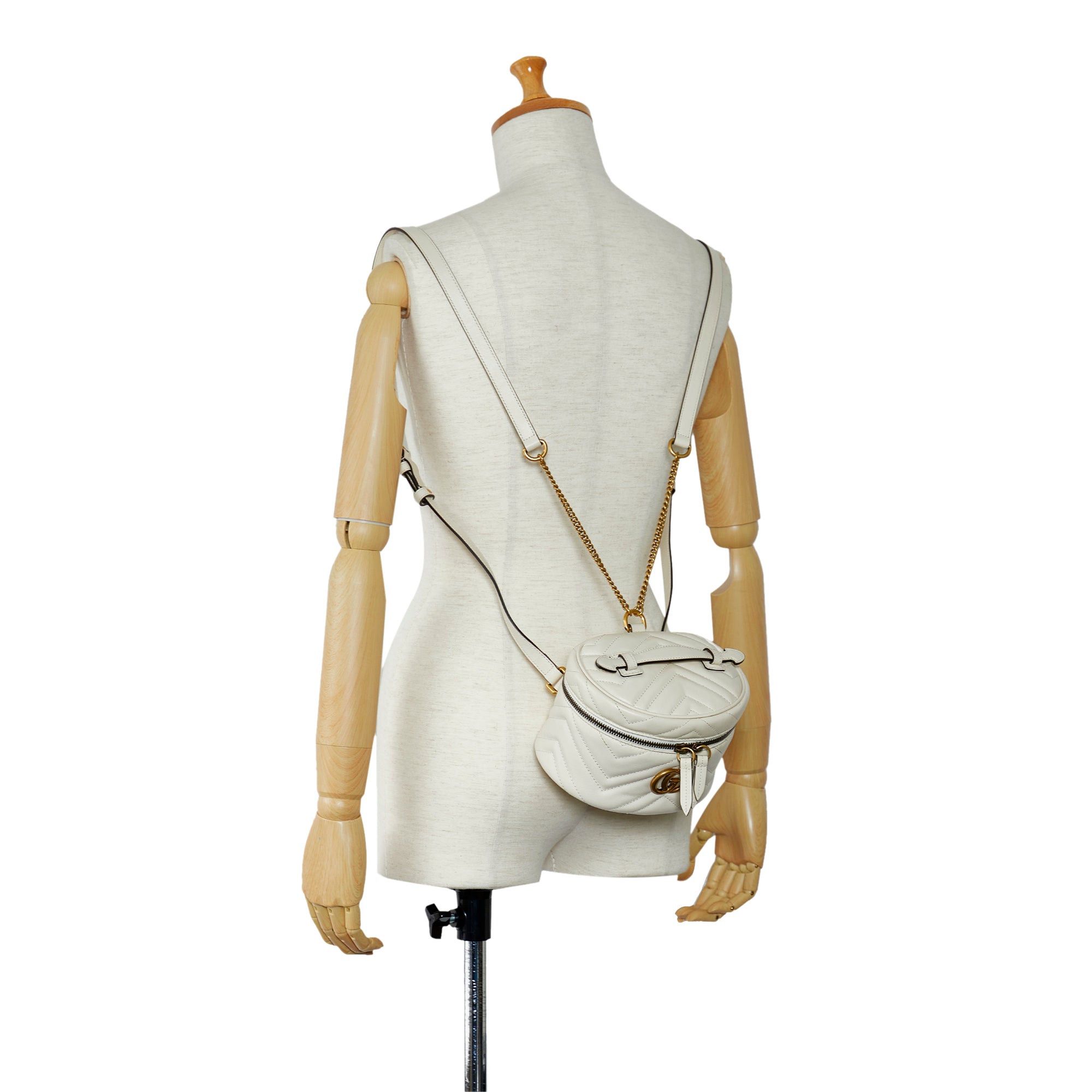 Gucci Gucci Mini GG Marmont Matelasse Backpack White Size ONE SIZE - 9 Thumbnail