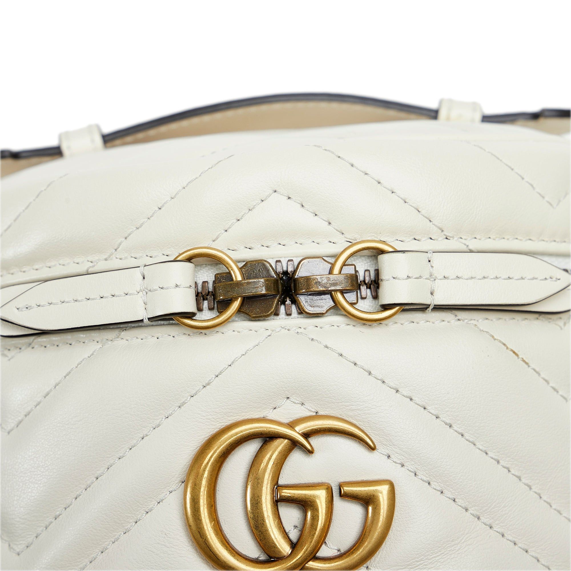 Gucci Gucci Mini GG Marmont Matelasse Backpack White Size ONE SIZE - 8 Thumbnail