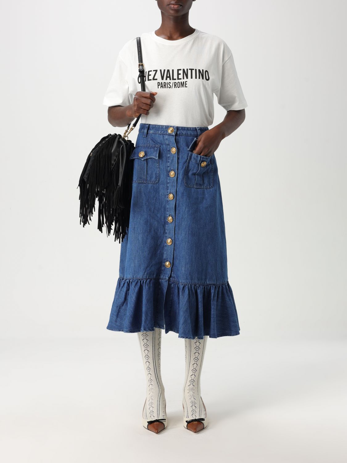 Valentino Valentino Skirt Woman Blue Size 28" / US 6 / IT 42 - 2 Thumbnail