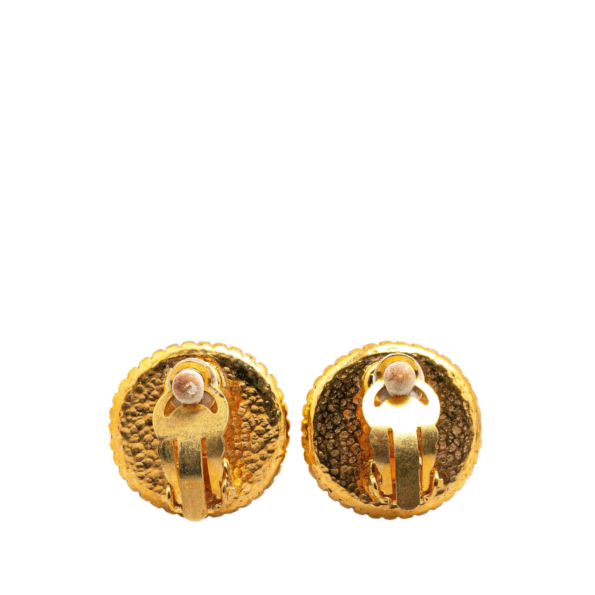 Chanel Chanel Gold Plated CC Clip On Earrings Gold Size ONE SIZE - 2 Thumbnail