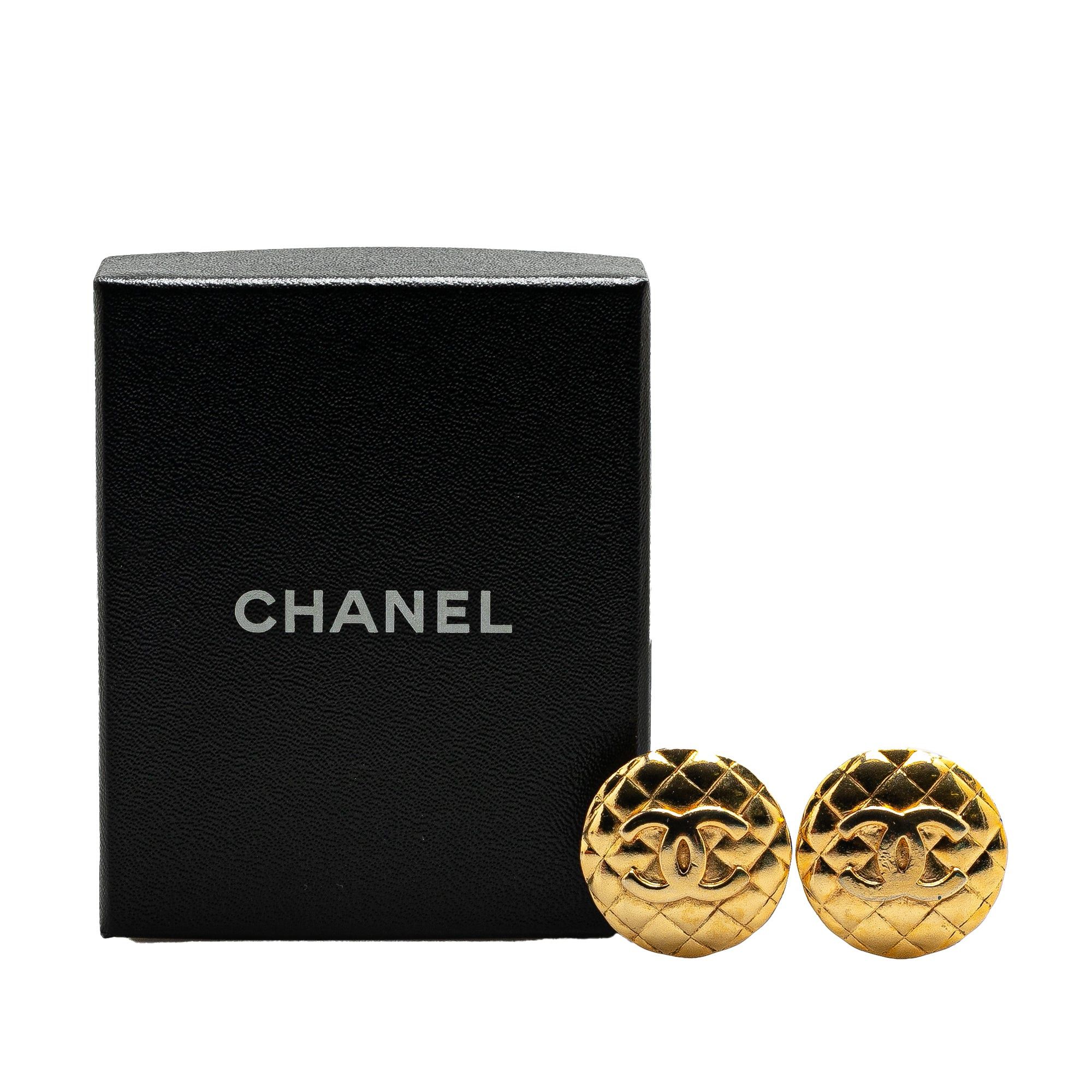 Chanel Chanel Gold Plated CC Quilted Clip On Earrings Gold Size ONE SIZE - 5 Thumbnail