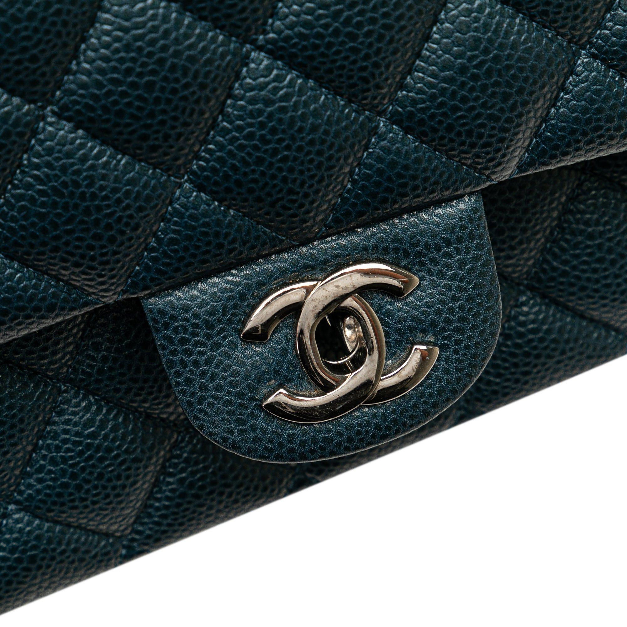 Chanel Chanel Medium Classic Caviar Double Flap Blue Size ONE SIZE - 9 Thumbnail