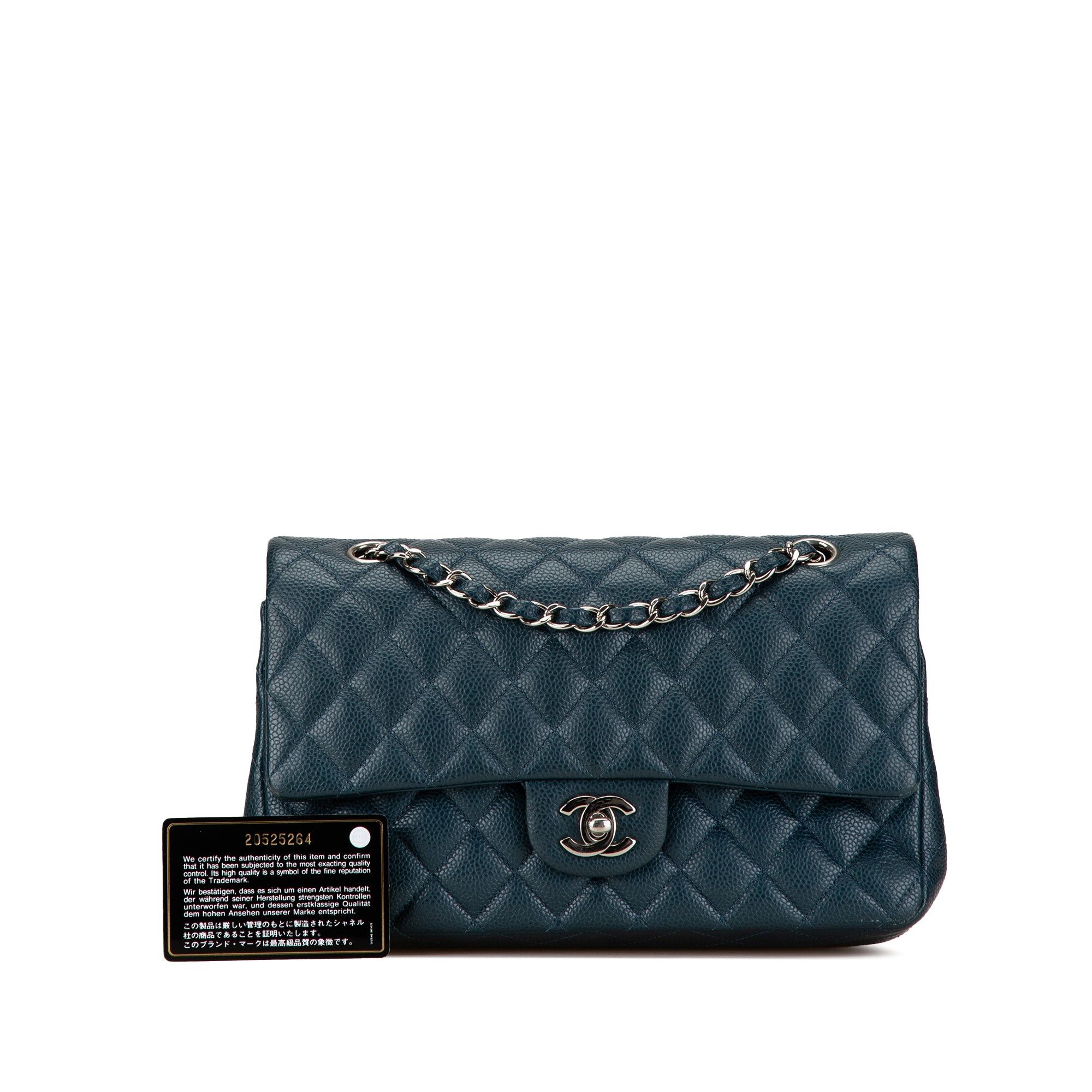 Chanel Chanel Medium Classic Caviar Double Flap Blue Size ONE SIZE - 11 Thumbnail