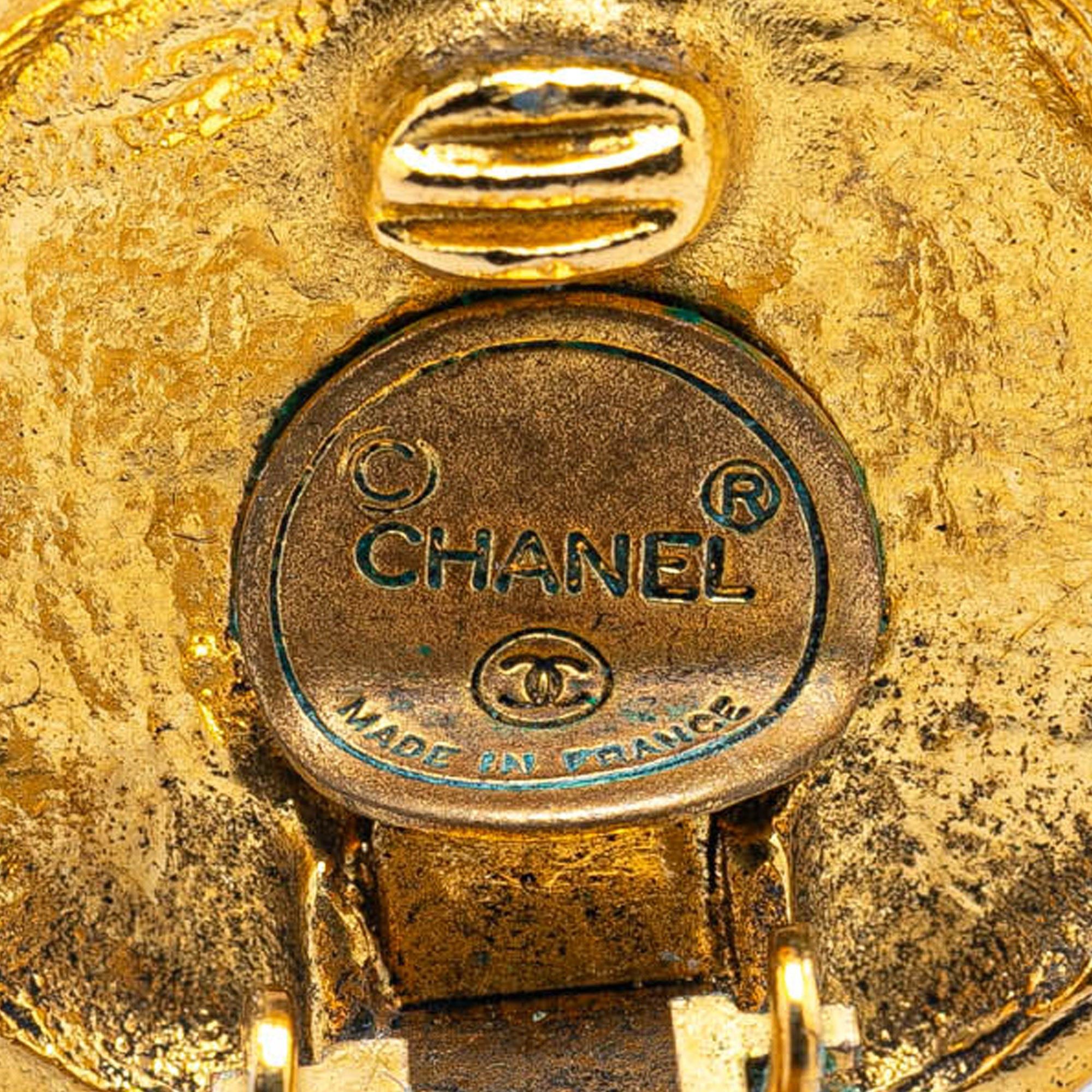 Chanel Chanel Gold Plated CC Clip On Earrings Gold Size ONE SIZE - 3 Thumbnail