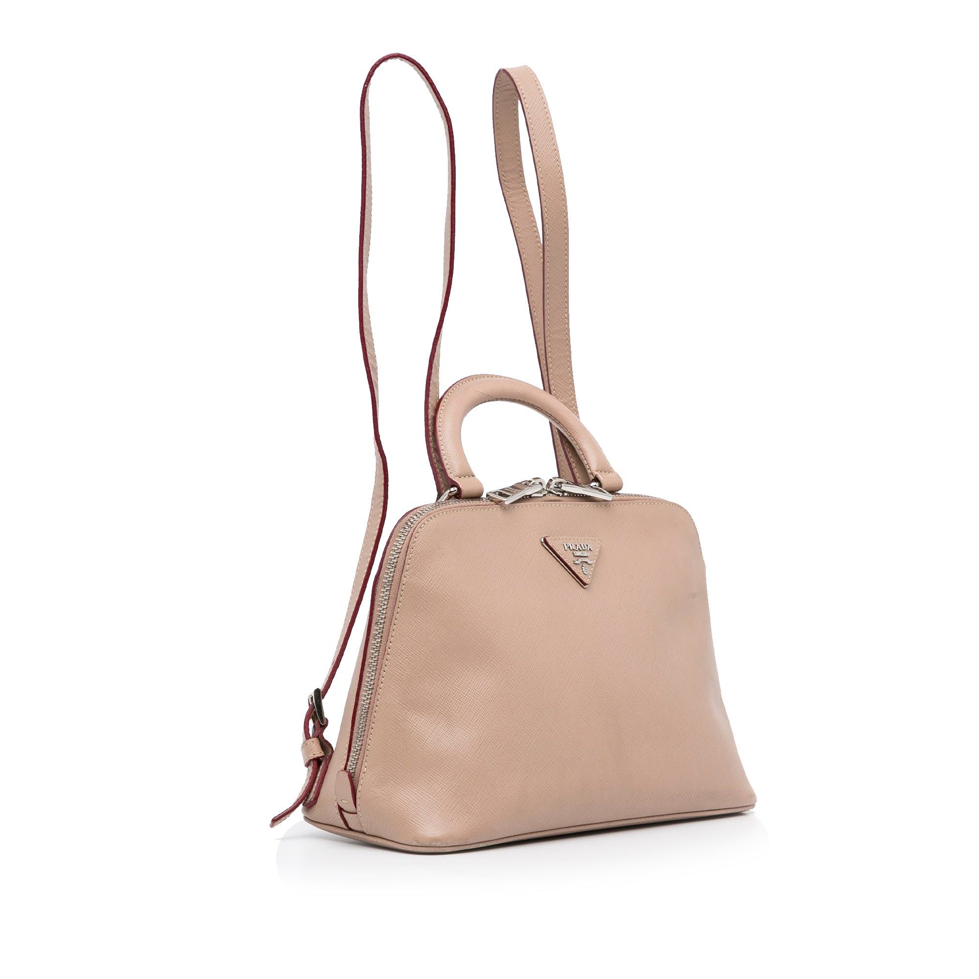 Prada Prada Saffiano Lux Promenade Backpack Brown Size ONE SIZE - 2 Thumbnail