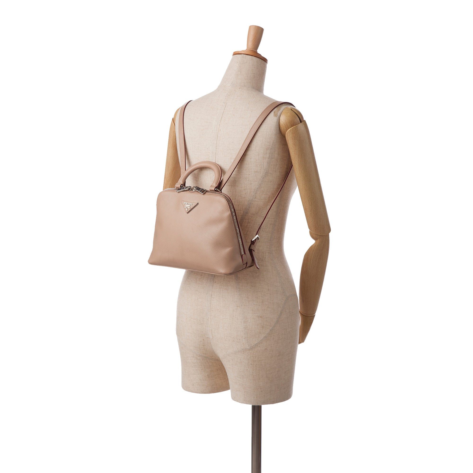 Prada Prada Saffiano Lux Promenade Backpack Brown Size ONE SIZE - 10 Thumbnail