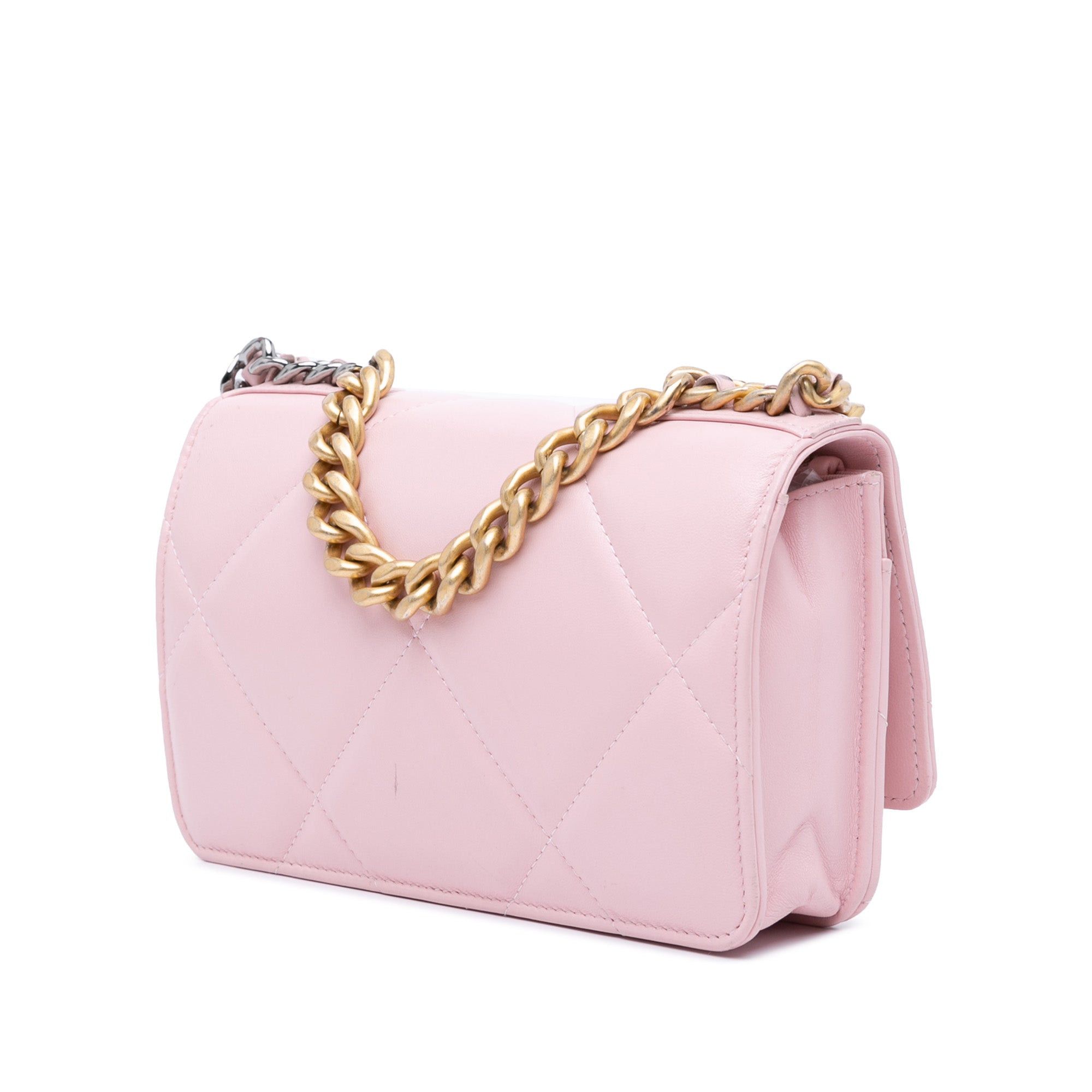 Chanel Chanel Quilted Lambskin 19 Wallet on Chain Pink Size ONE SIZE - 2 Thumbnail