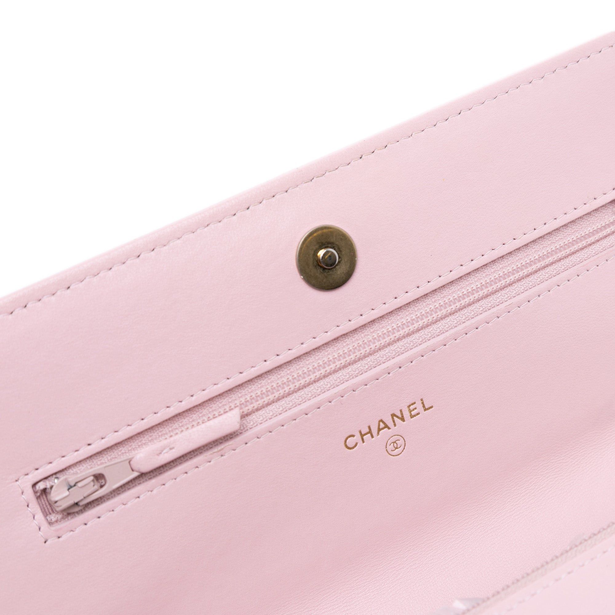 Chanel Chanel Quilted Lambskin 19 Wallet on Chain Pink Size ONE SIZE - 8 Thumbnail