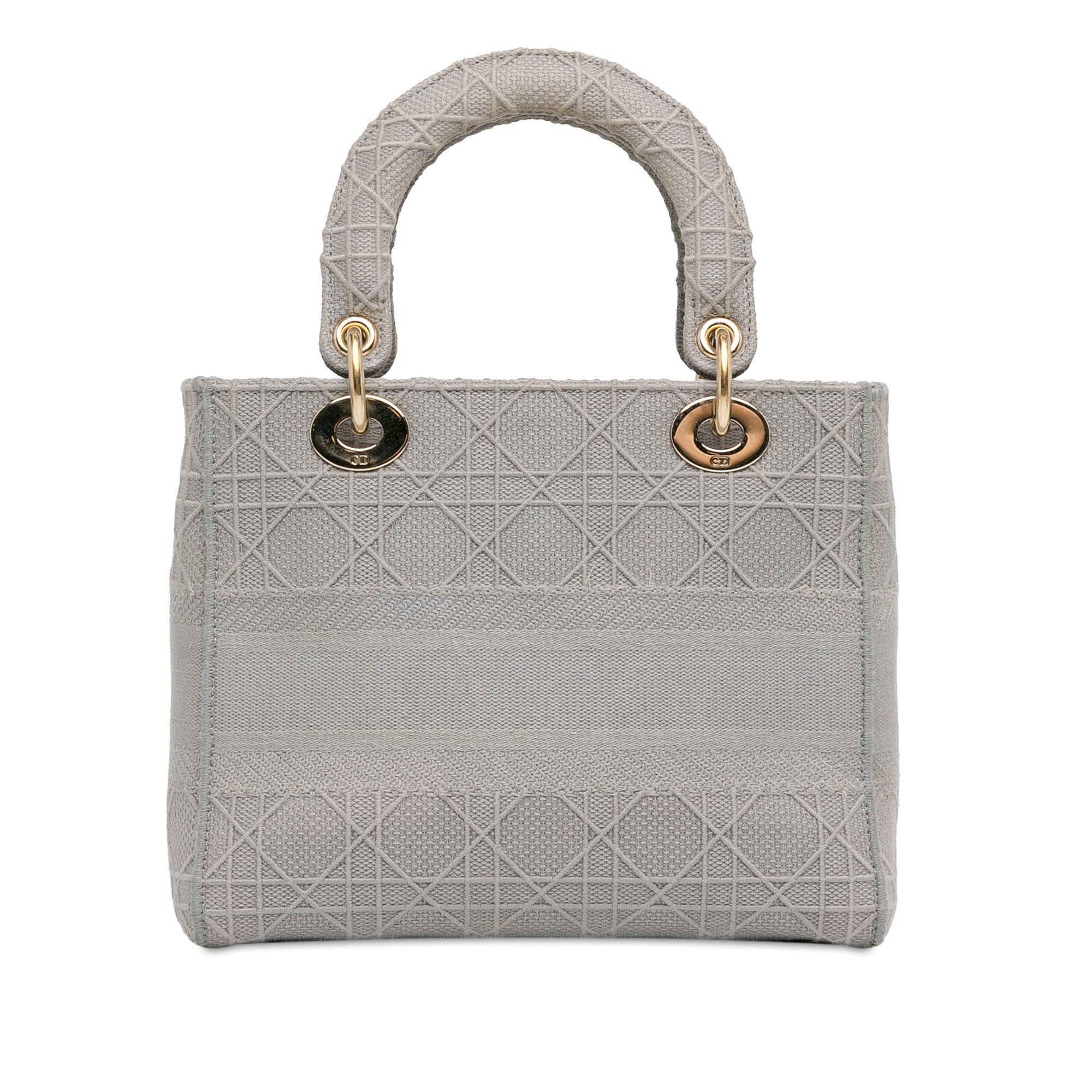 Dior Dior Medium Cannage Lady D-Lite Gray Size ONE SIZE - 3 Thumbnail