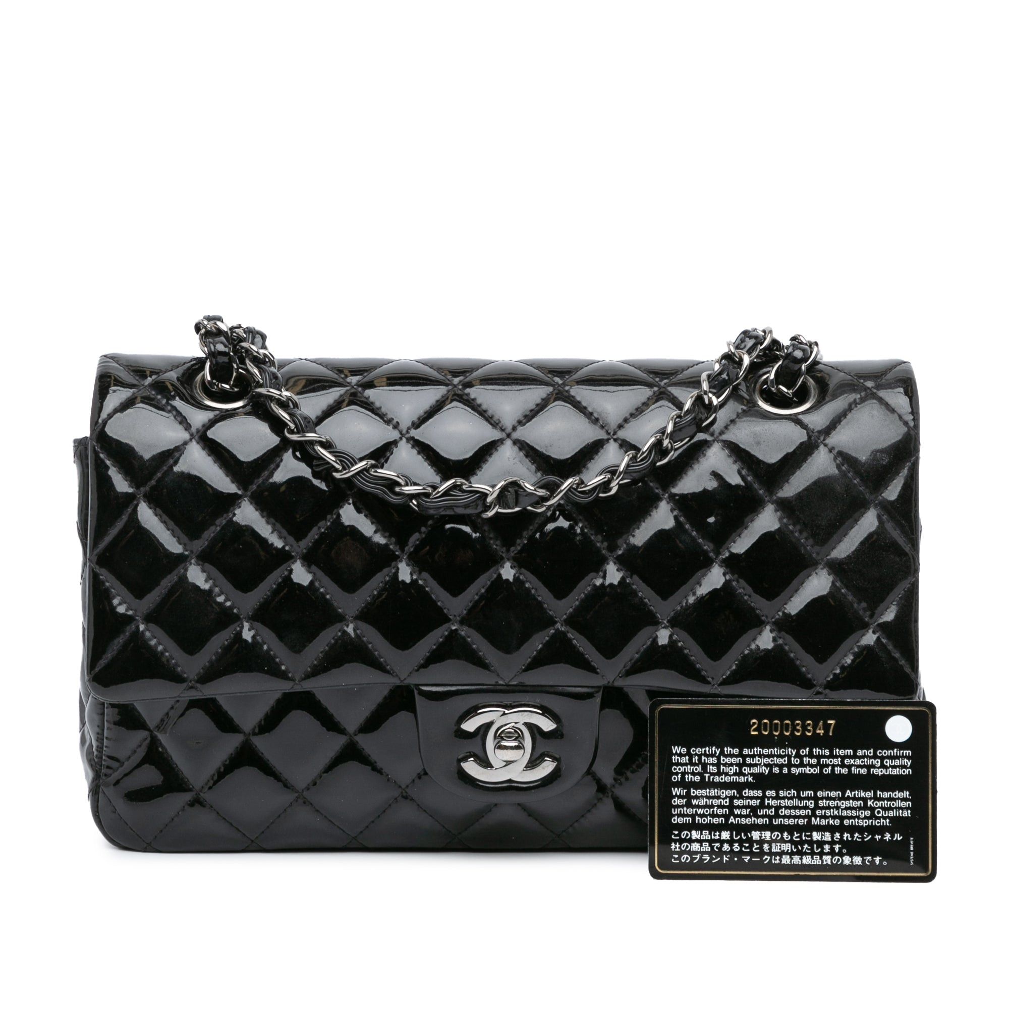Chanel Chanel Medium Classic Patent Double Flap Black Size ONE SIZE - 14 Thumbnail