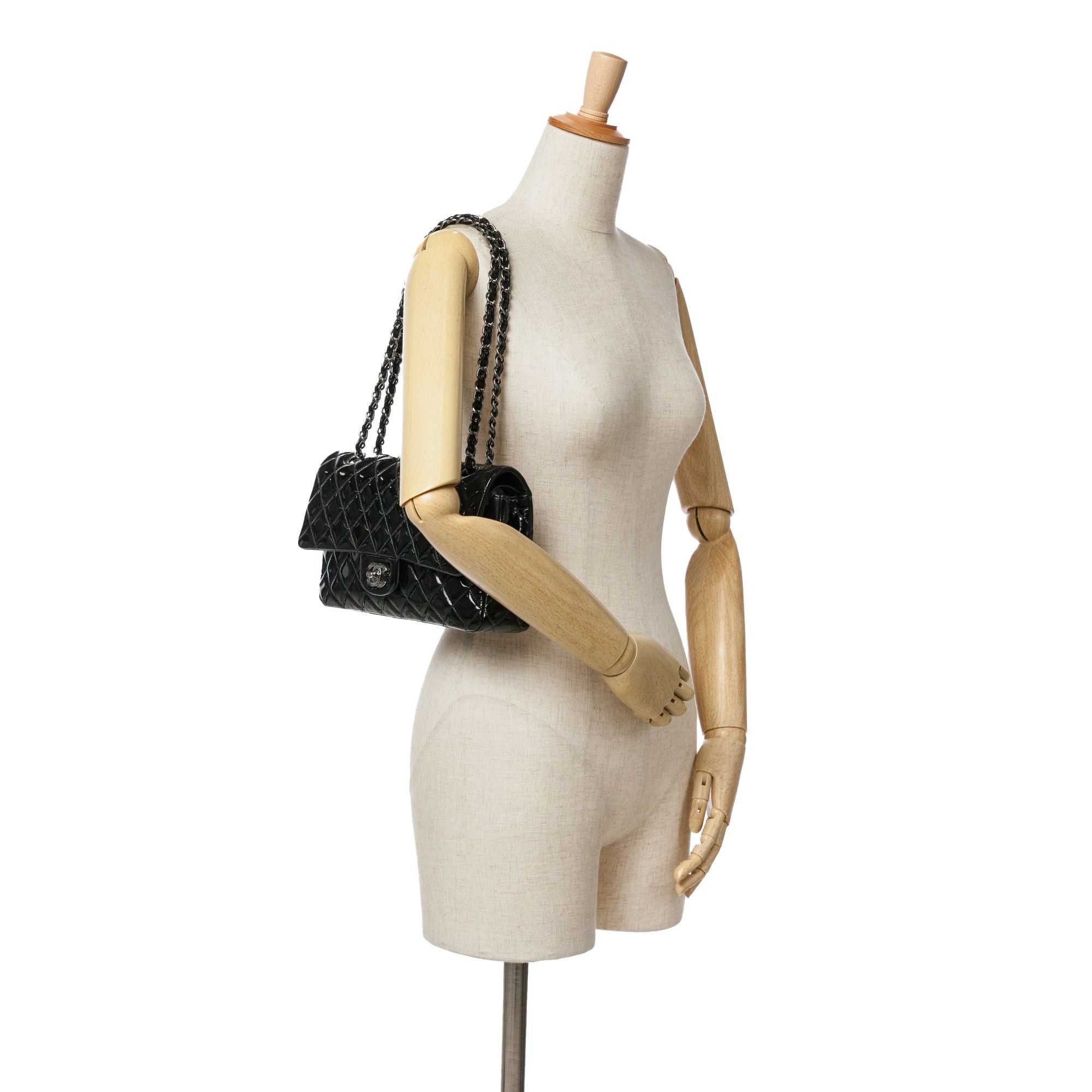 Chanel Chanel Medium Classic Patent Double Flap Black Size ONE SIZE - 13 Thumbnail