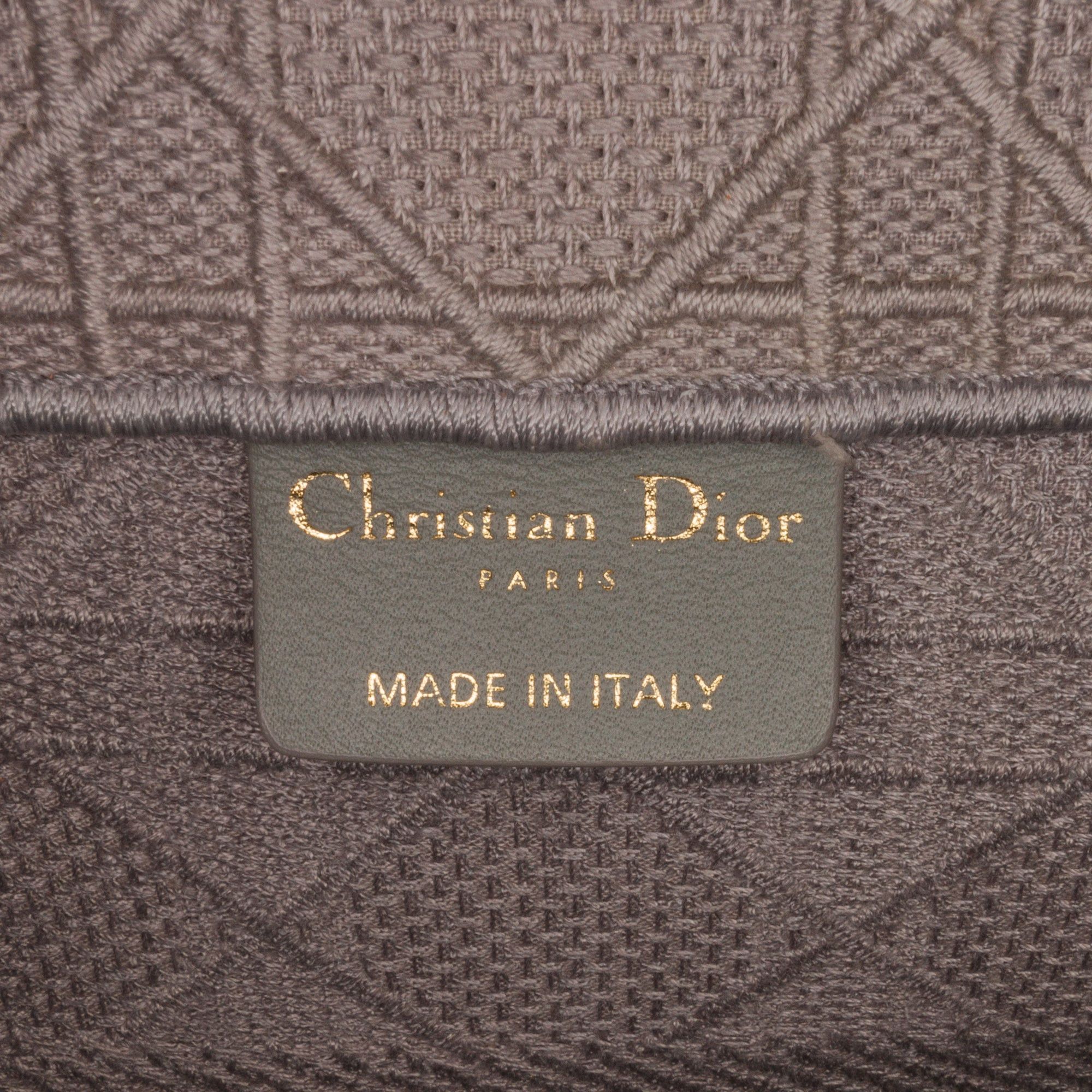 Dior Dior Medium Cannage Embroidered Book Tote Gray Size ONE SIZE - 7 Thumbnail