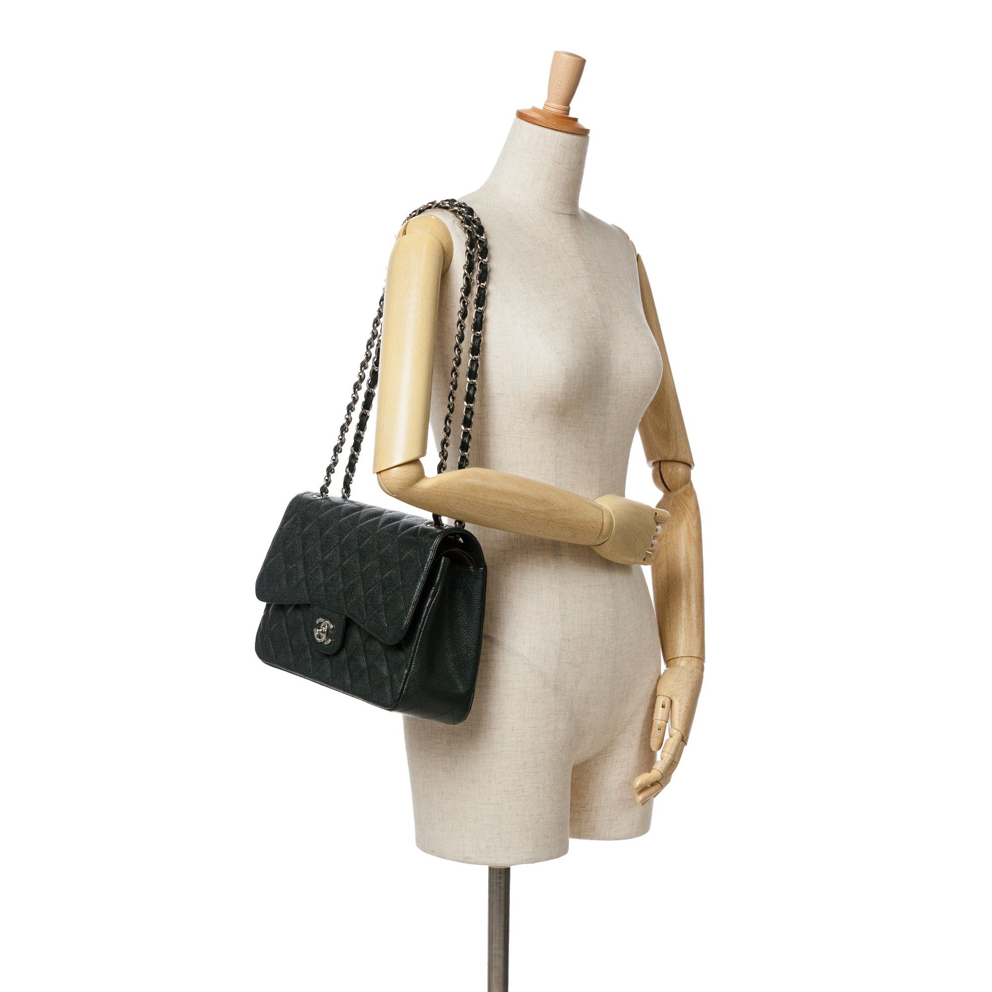 Chanel Chanel Jumbo Classic Caviar Double Flap Black Size ONE SIZE - 11 Thumbnail