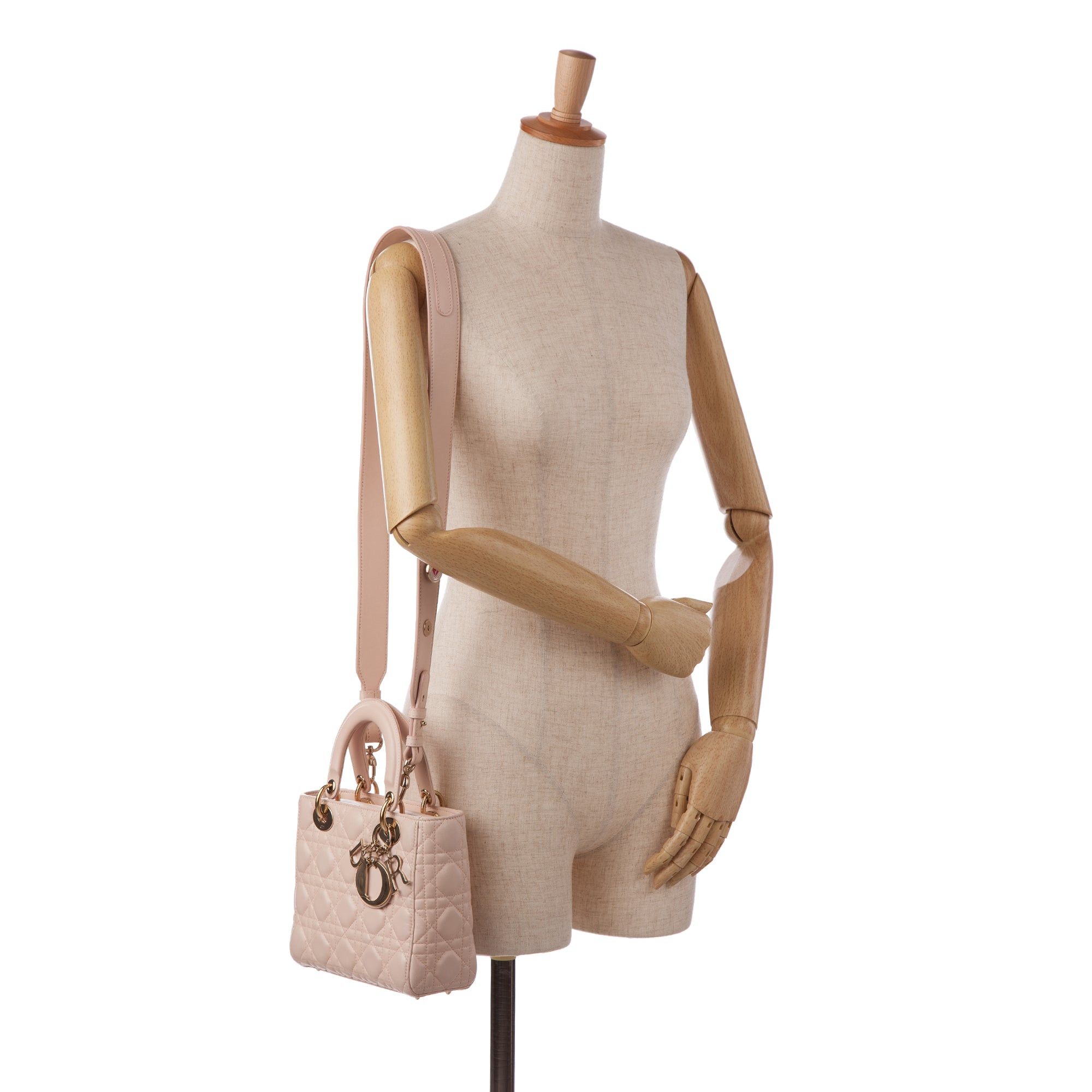Dior Dior Small Lambskin Cannage My ABCDior Lady Dior Pink Size ONE SIZE - 15 Thumbnail