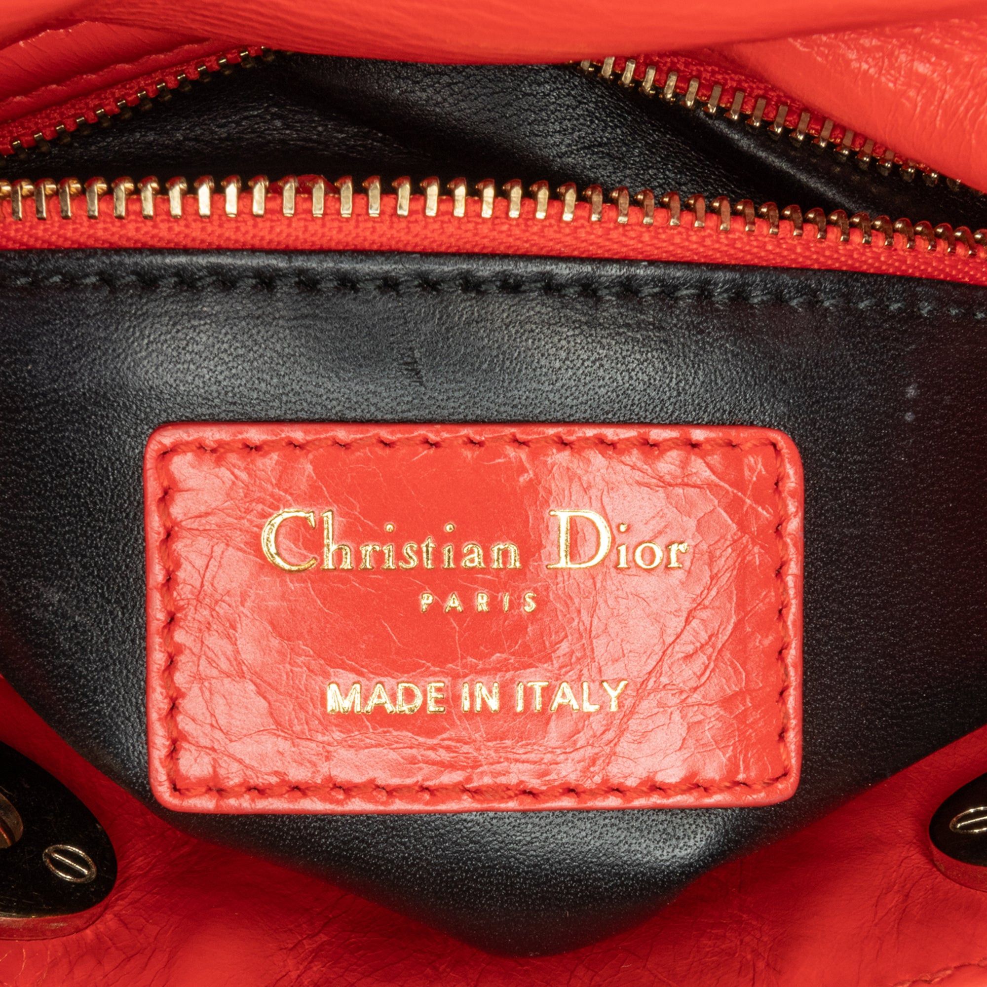 Dior Dior Mini Calfskin Sequin Embellished Lady Dior Red Size ONE SIZE - 6 Thumbnail