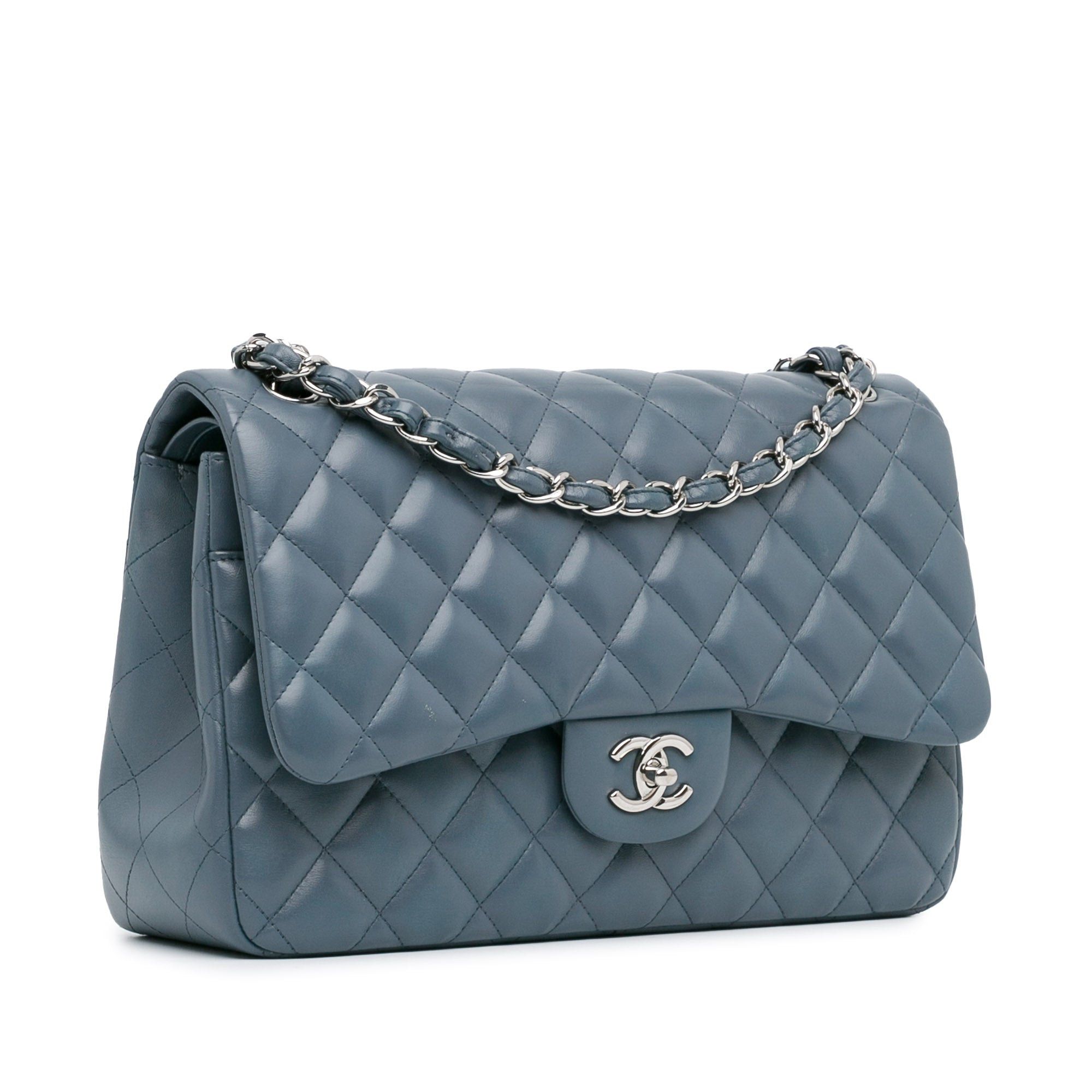 Chanel Chanel Jumbo Classic Lambskin Double Flap Blue Size ONE SIZE - 2 Thumbnail