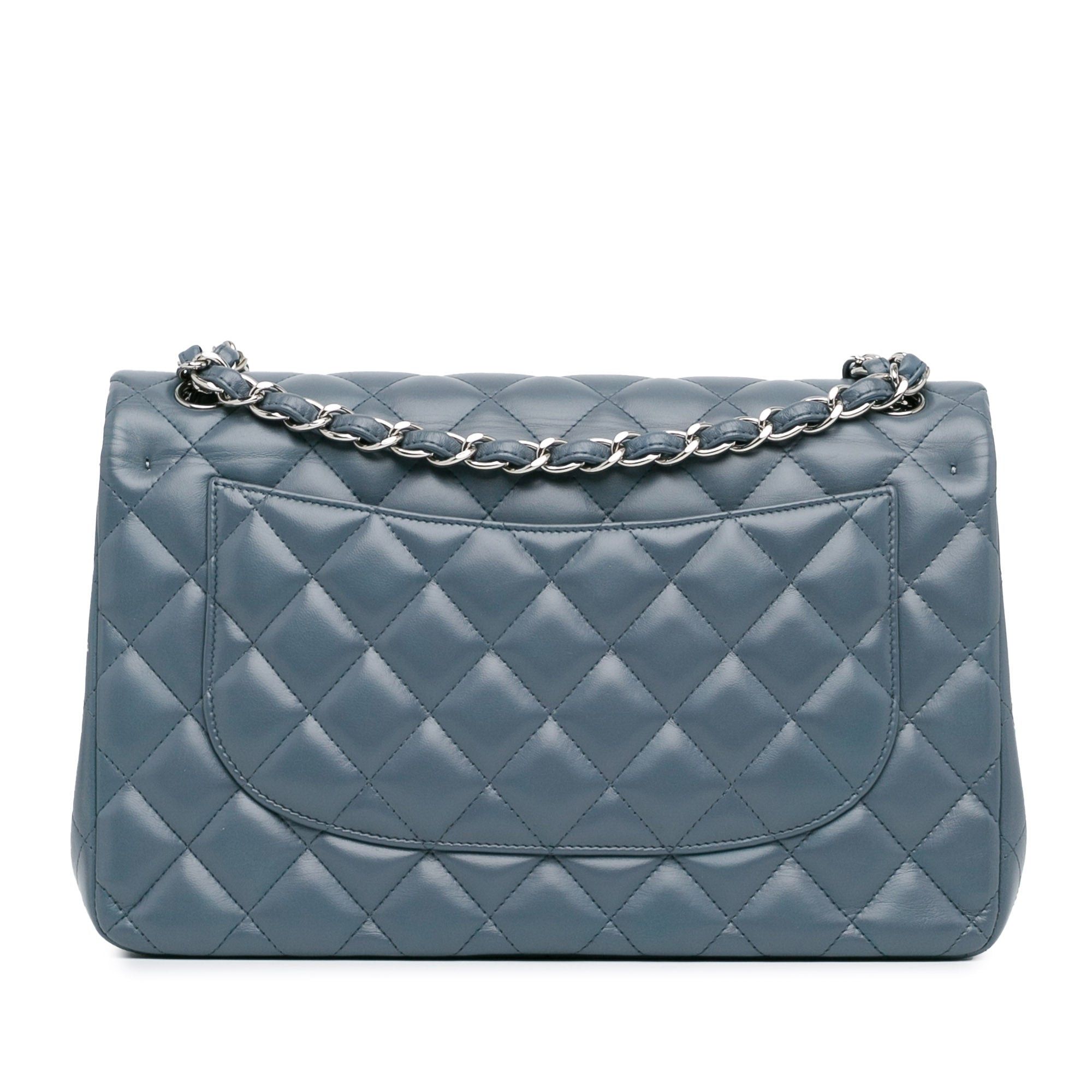 Chanel Chanel Jumbo Classic Lambskin Double Flap Blue Size ONE SIZE - 3 Thumbnail