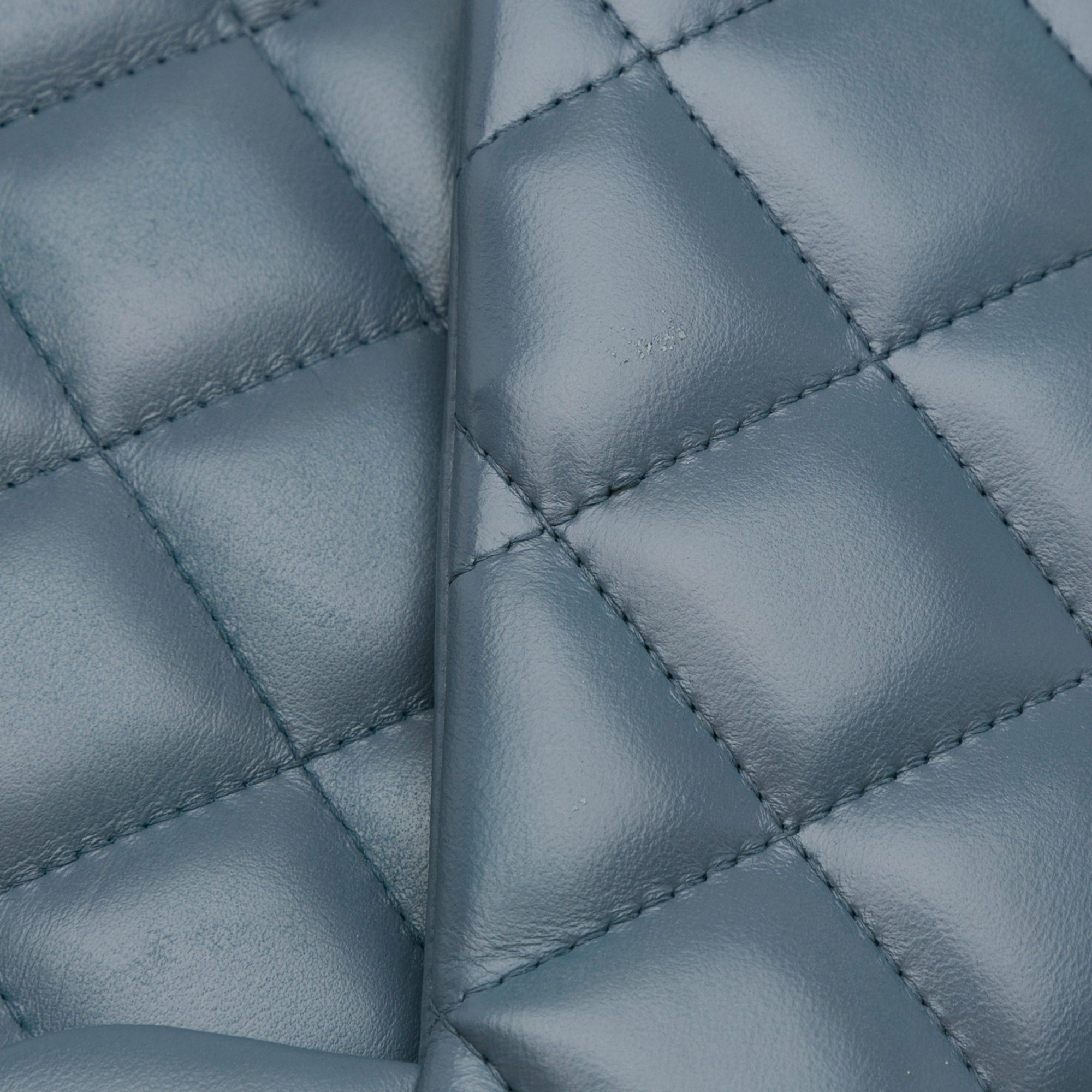 Chanel Chanel Jumbo Classic Lambskin Double Flap Blue Size ONE SIZE - 14 Thumbnail