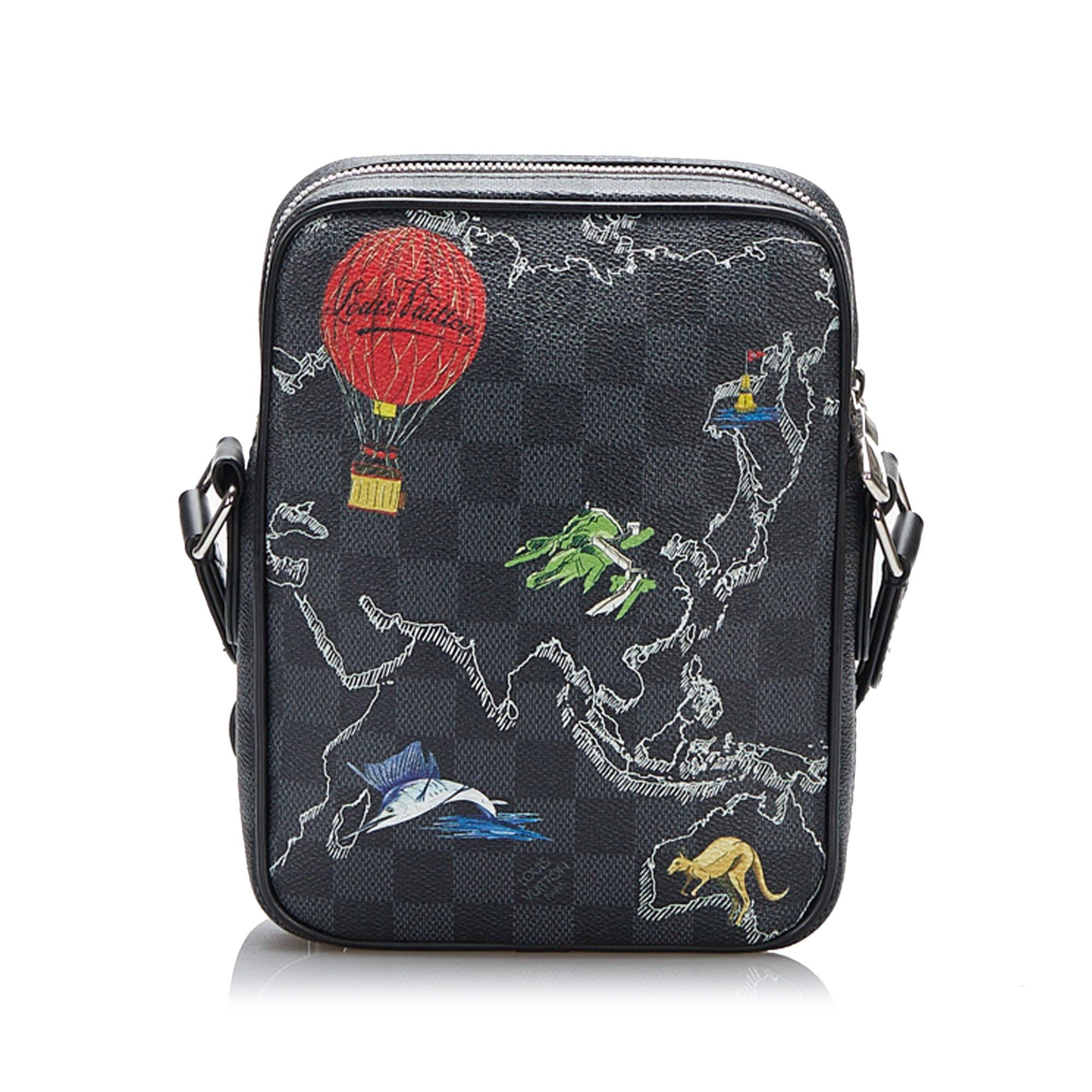 Louis Vuitton Louis Vuitton Damier Graphite Renaissance Map Danube Slim PM Black Size ONE SIZE - 3 Thumbnail