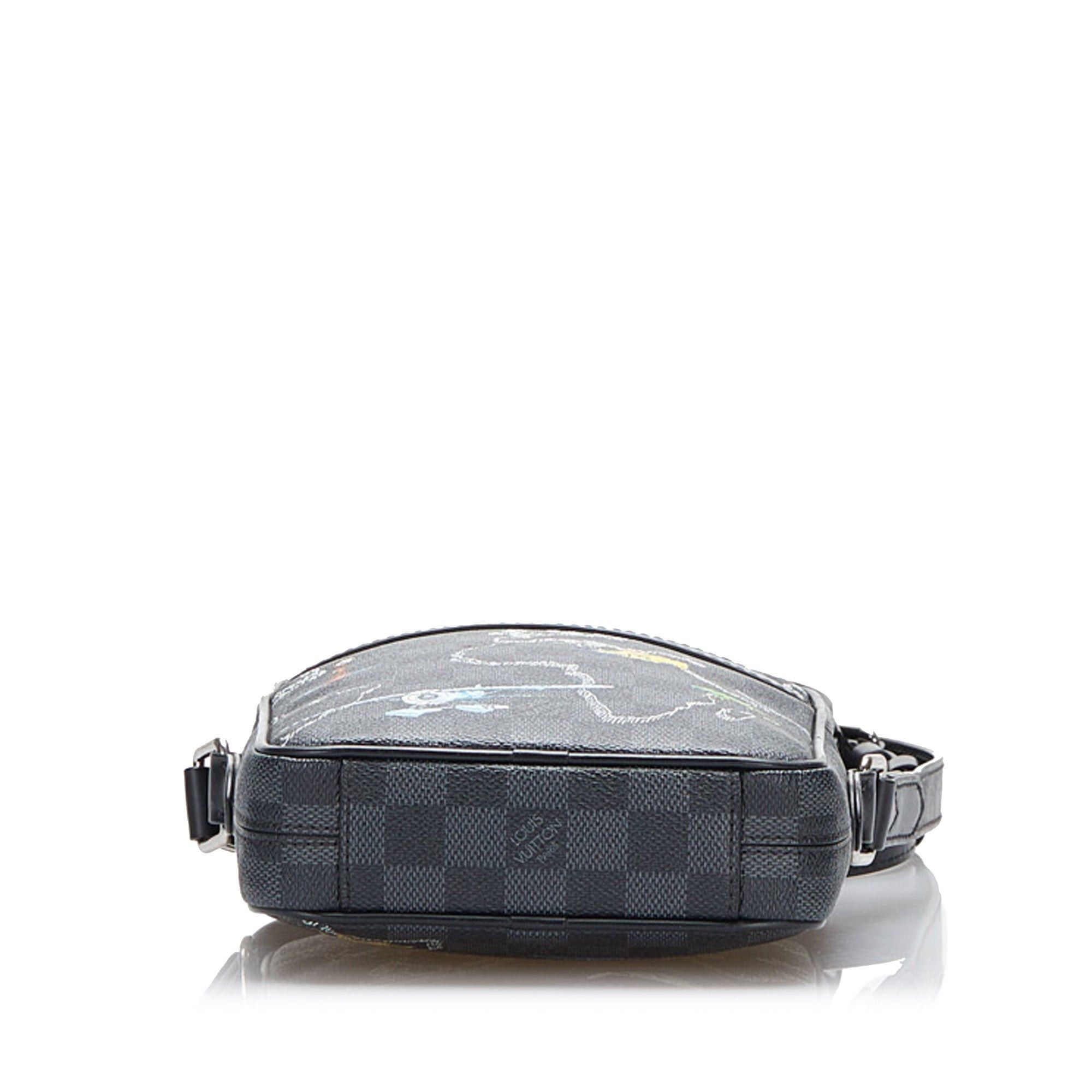 Louis Vuitton Louis Vuitton Damier Graphite Renaissance Map Danube Slim PM Black Size ONE SIZE - 4 Thumbnail