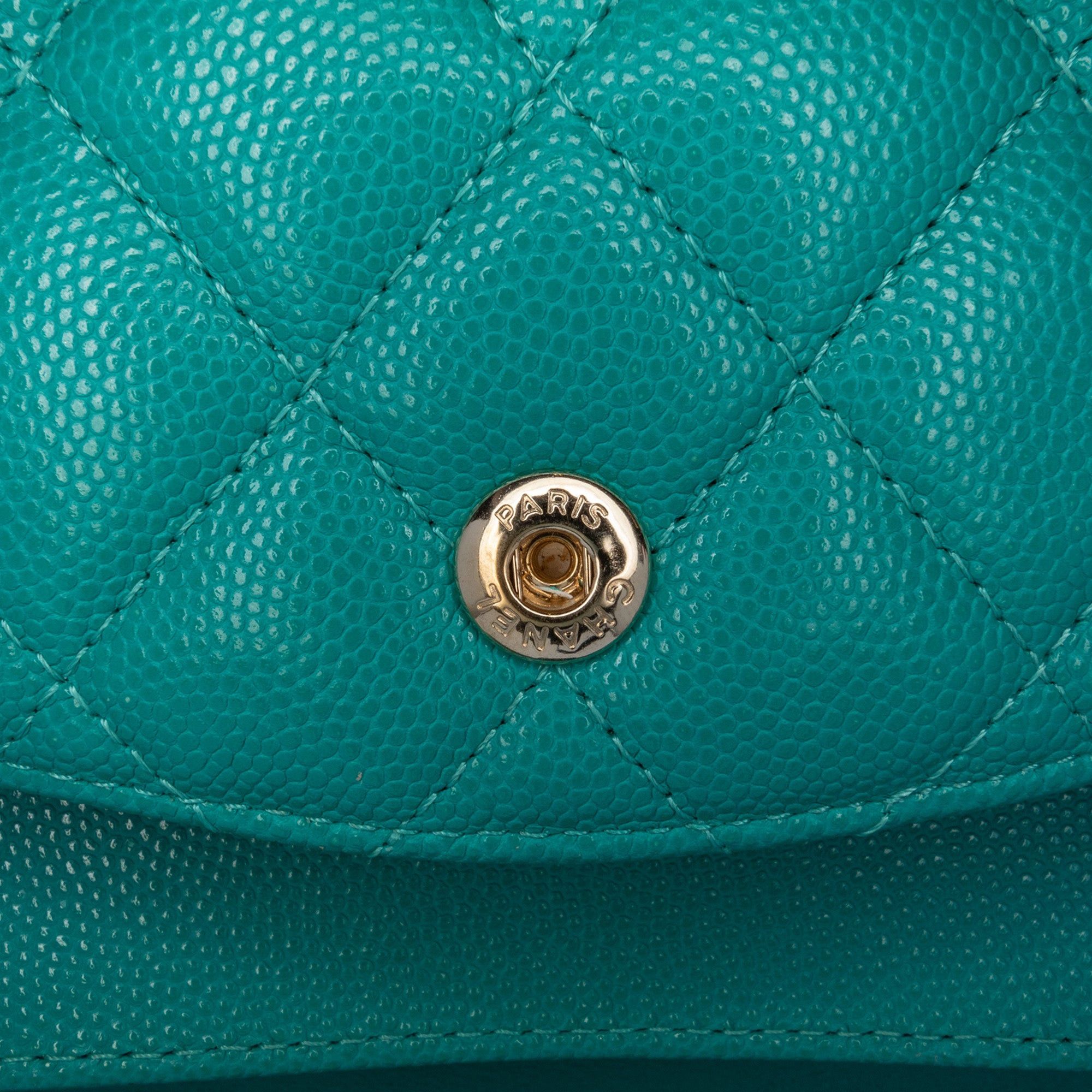 Chanel Chanel Medium Classic Caviar Double Flap Blue Size ONE SIZE - 7 Thumbnail