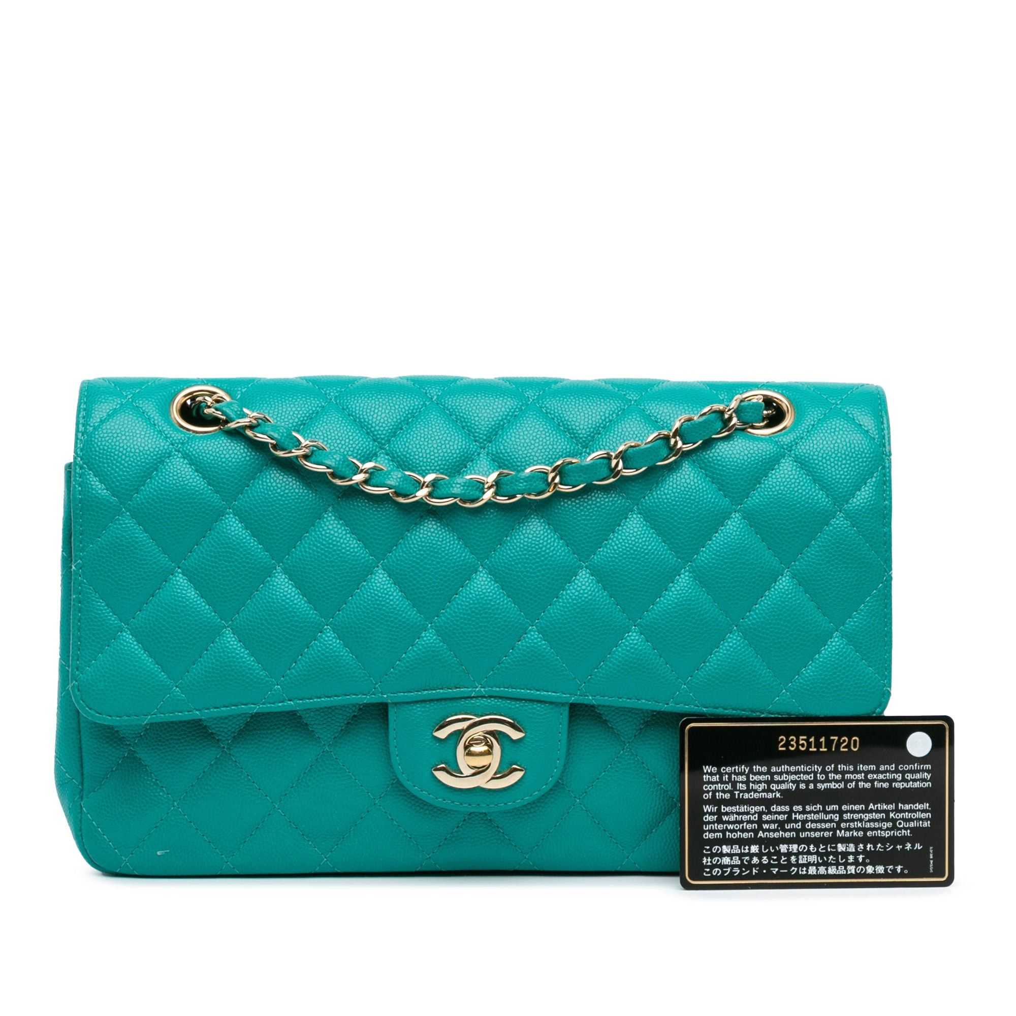 Chanel Chanel Medium Classic Caviar Double Flap Blue Size ONE SIZE - 10 Thumbnail
