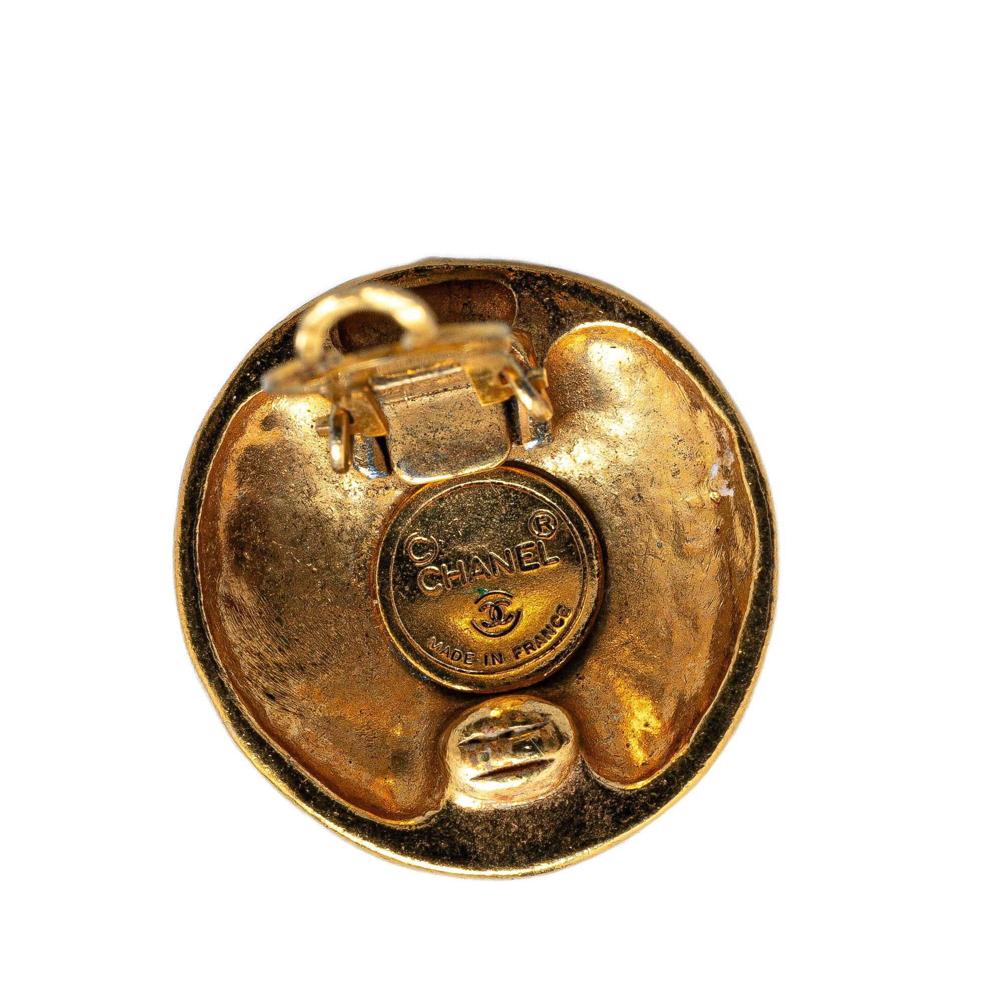 Chanel Chanel Gold Plated CC Clip On Earrings Gold Size ONE SIZE - 3 Thumbnail