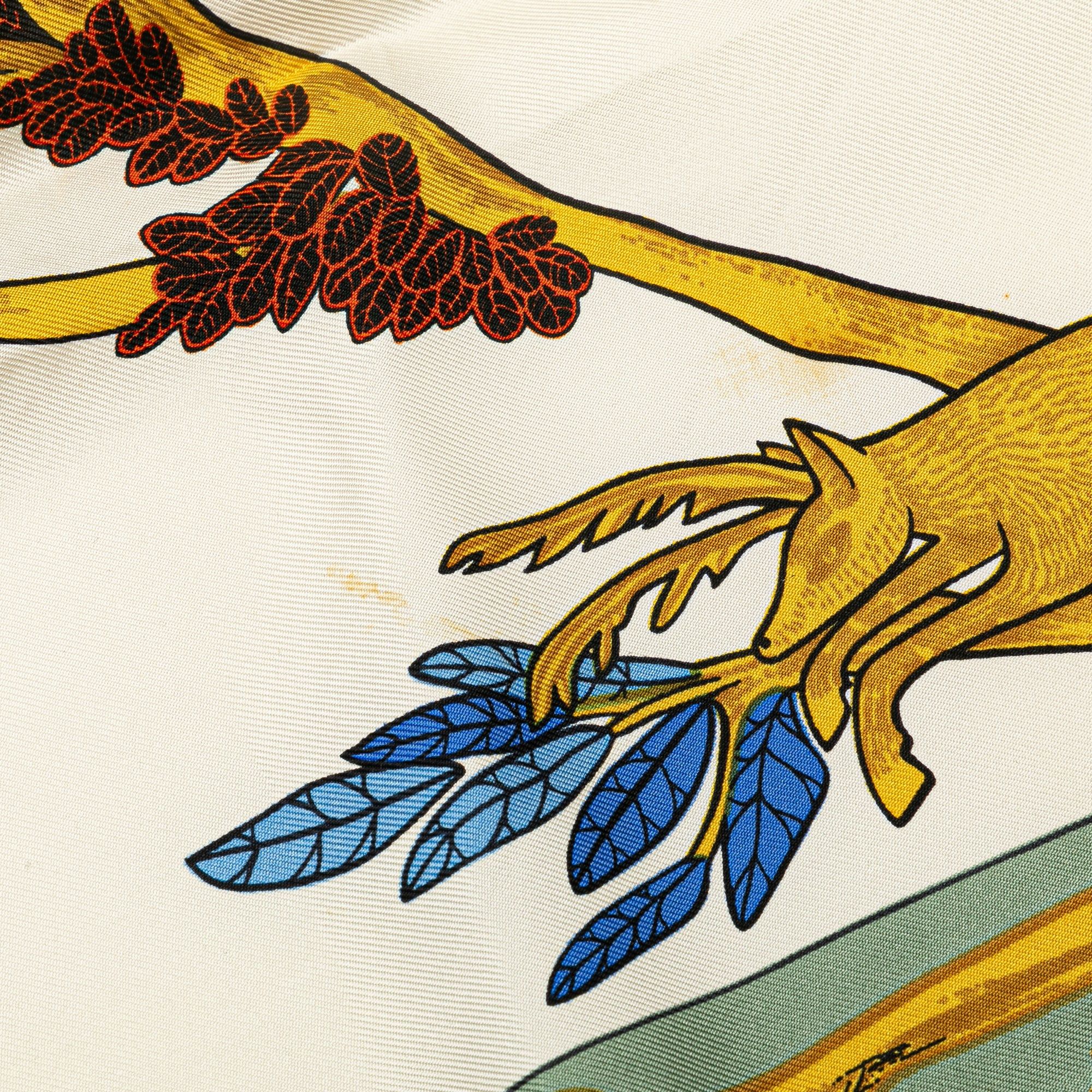 Hermes Hermès Alphabet III Silk Scarf White Size ONE SIZE - 4 Thumbnail