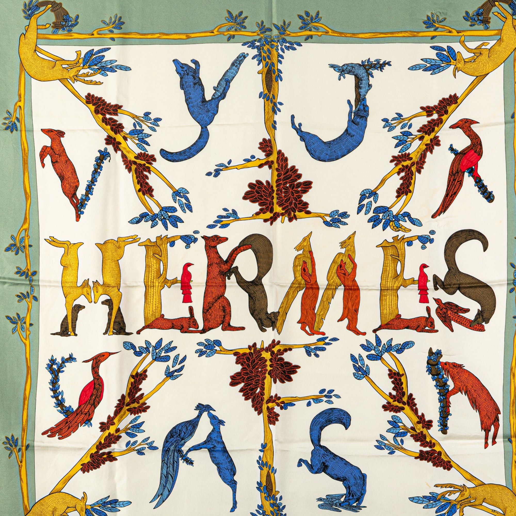 Hermes Hermès Alphabet III Silk Scarf White Size ONE SIZE - 2 Thumbnail