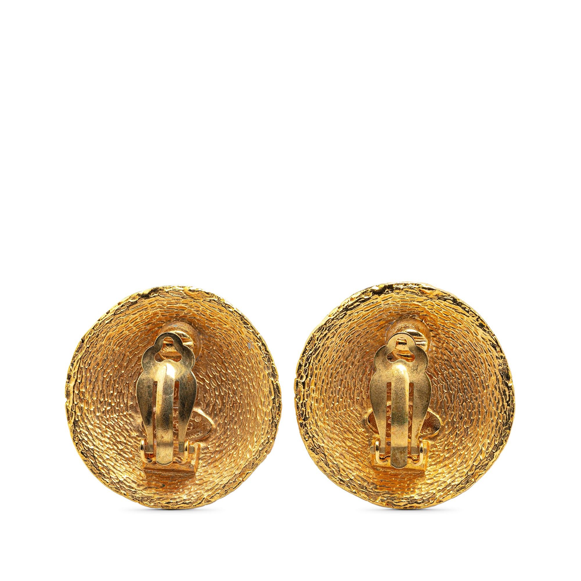 Chanel Chanel Gold Plated CC Clip On Earrings Gold Size ONE SIZE - 2 Thumbnail