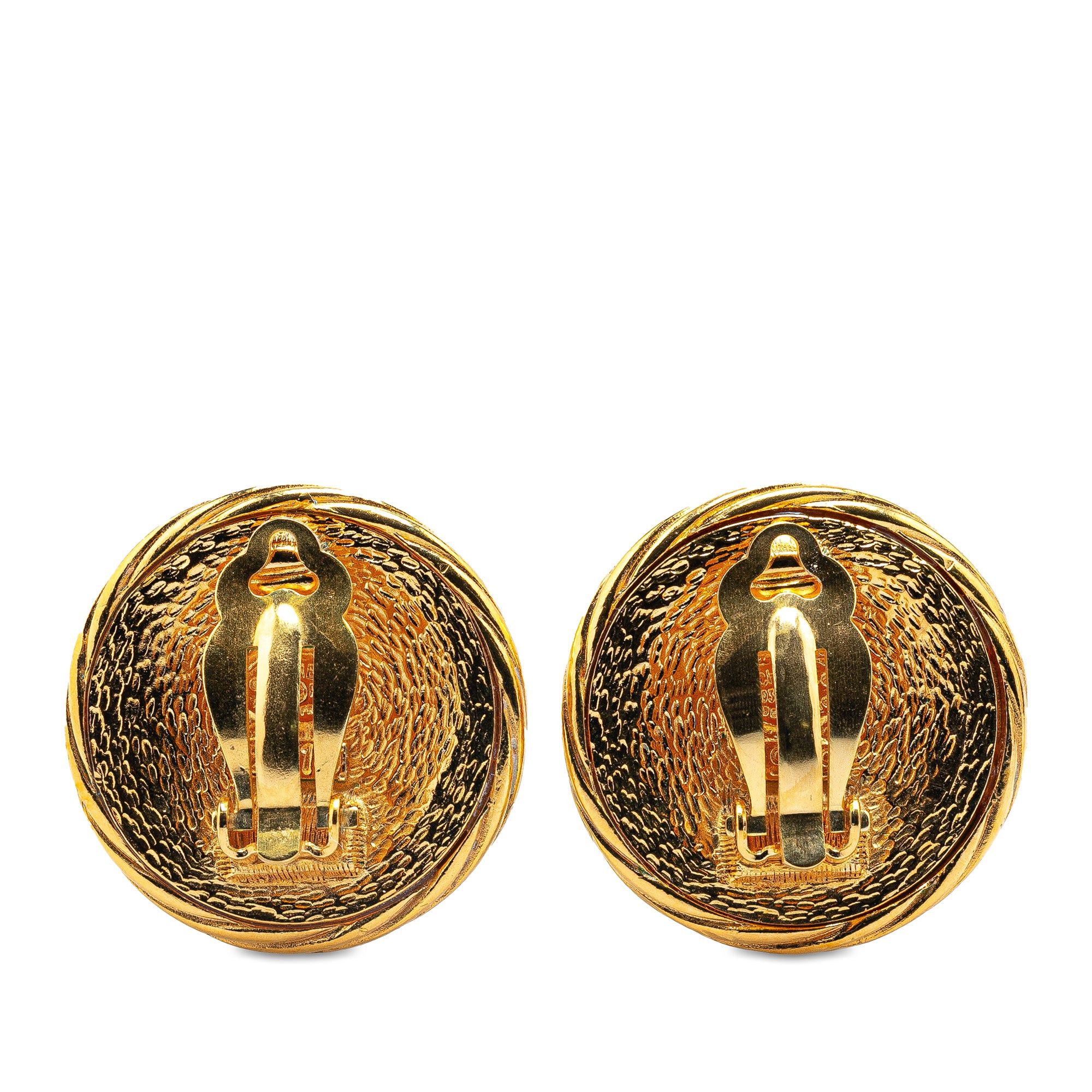 Chanel Chanel Gold Plated CC Clip On Earrings Gold Size ONE SIZE - 2 Thumbnail