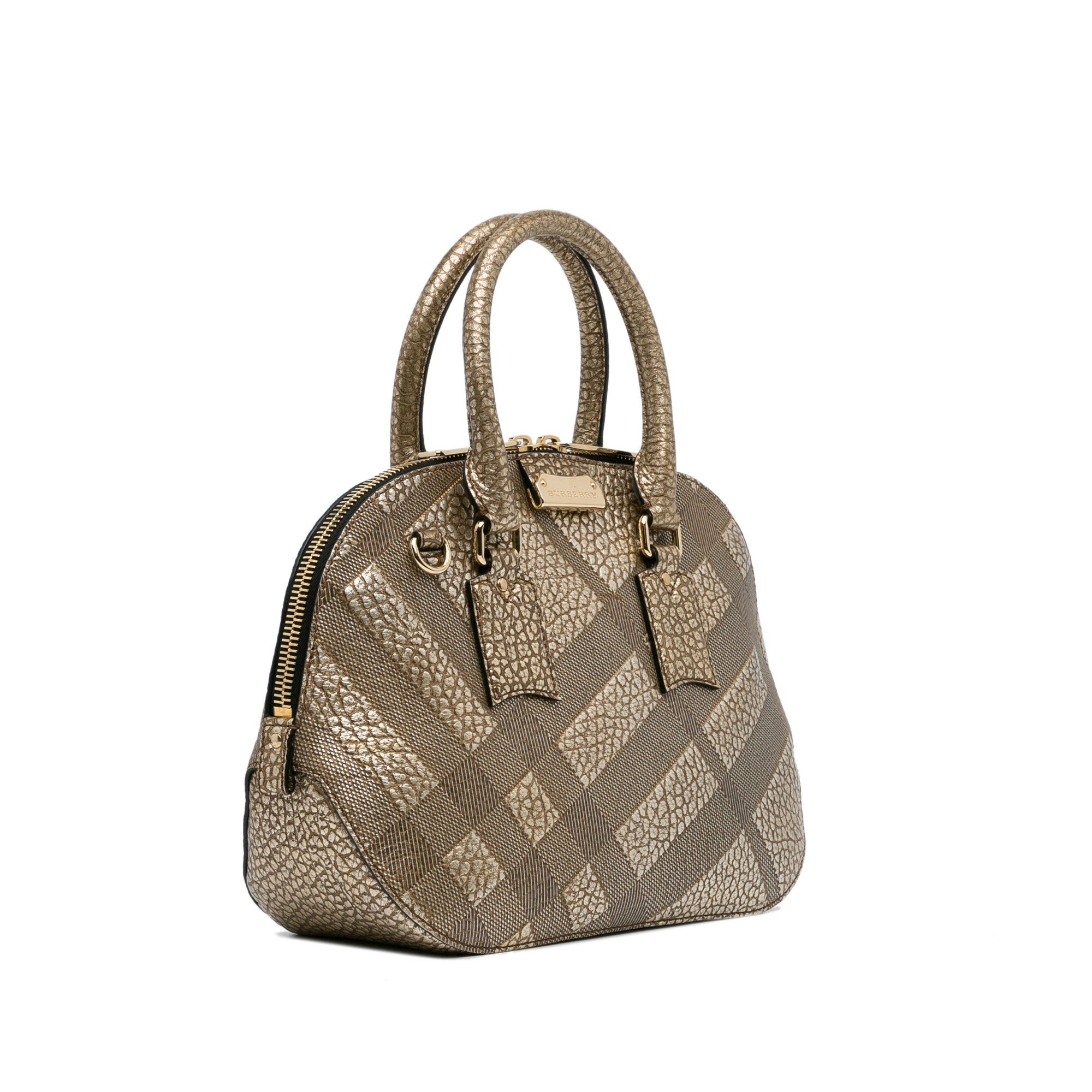 Burberry Burberry Embossed Leather Orchard Handle Bag Brown Size ONE SIZE - 2 Thumbnail