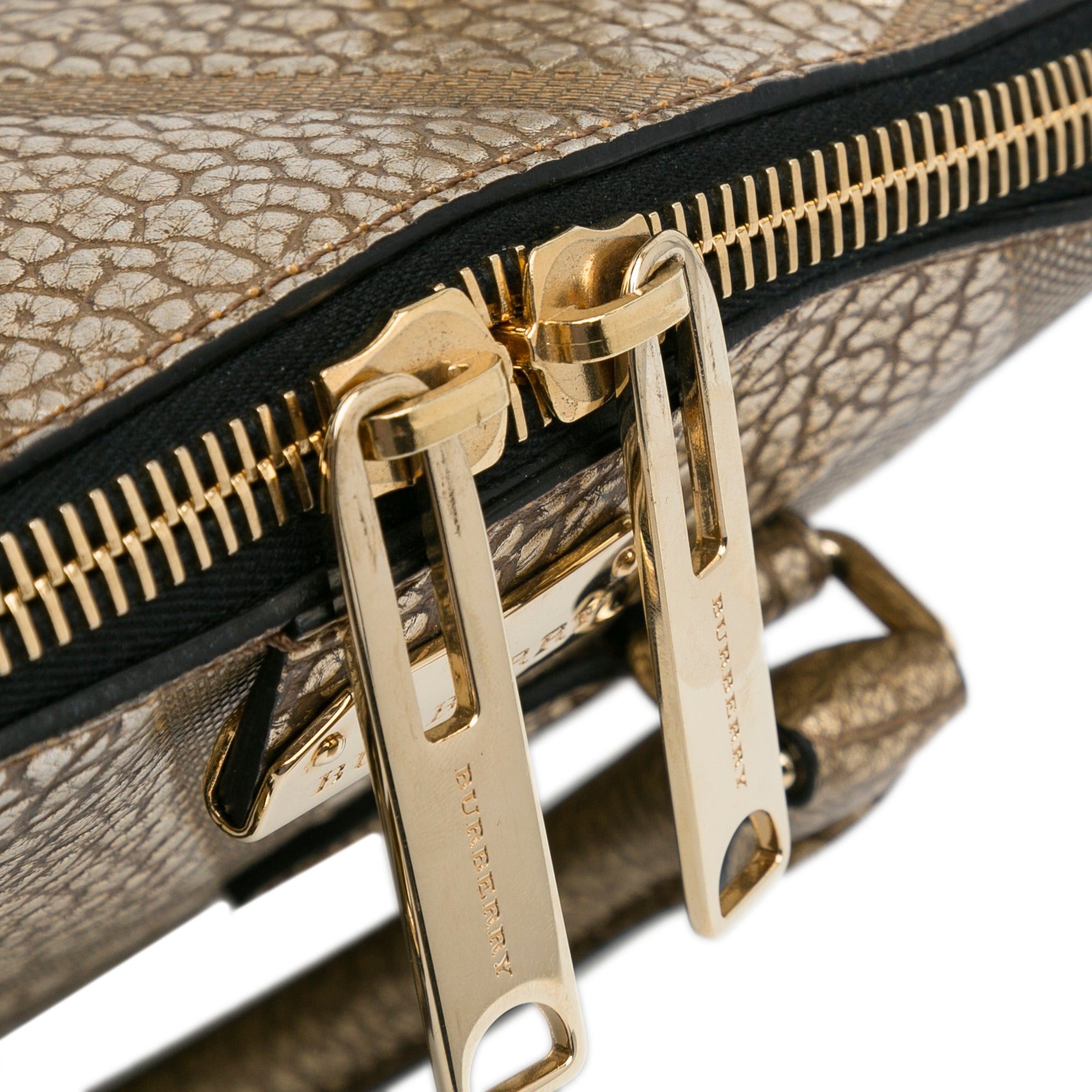 Burberry Burberry Embossed Leather Orchard Handle Bag Brown Size ONE SIZE - 11 Thumbnail