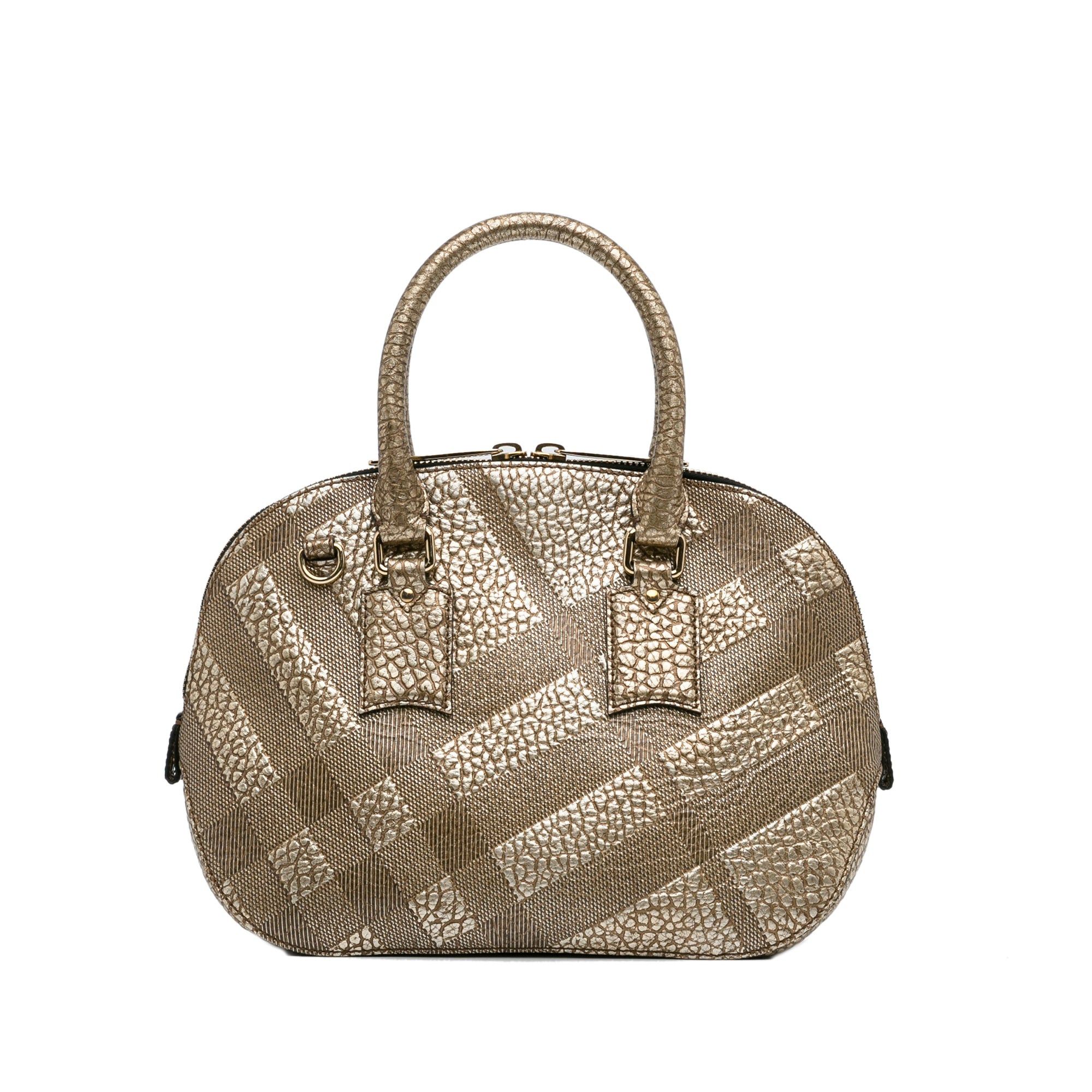 Burberry Burberry Embossed Leather Orchard Handle Bag Brown Size ONE SIZE - 3 Thumbnail