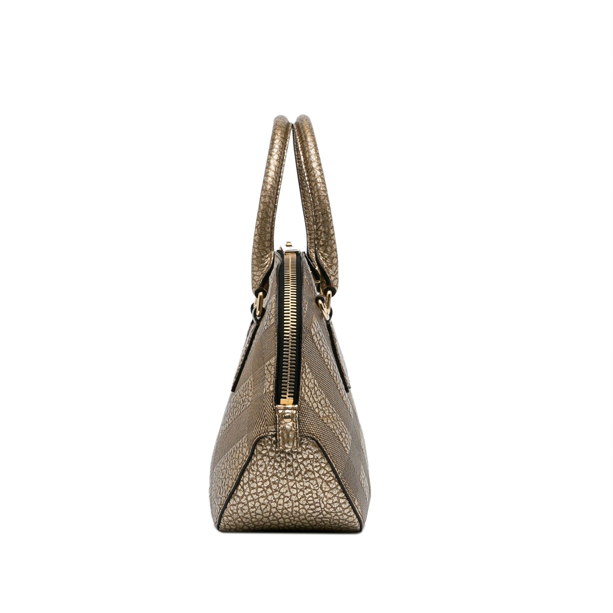 Burberry Burberry Embossed Leather Orchard Handle Bag Brown Size ONE SIZE - 4 Thumbnail