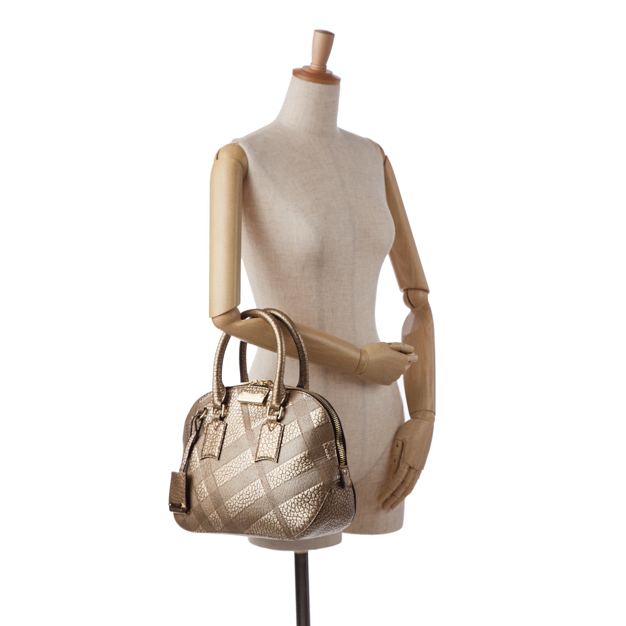Burberry Burberry Embossed Leather Orchard Handle Bag Brown Size ONE SIZE - 12 Thumbnail