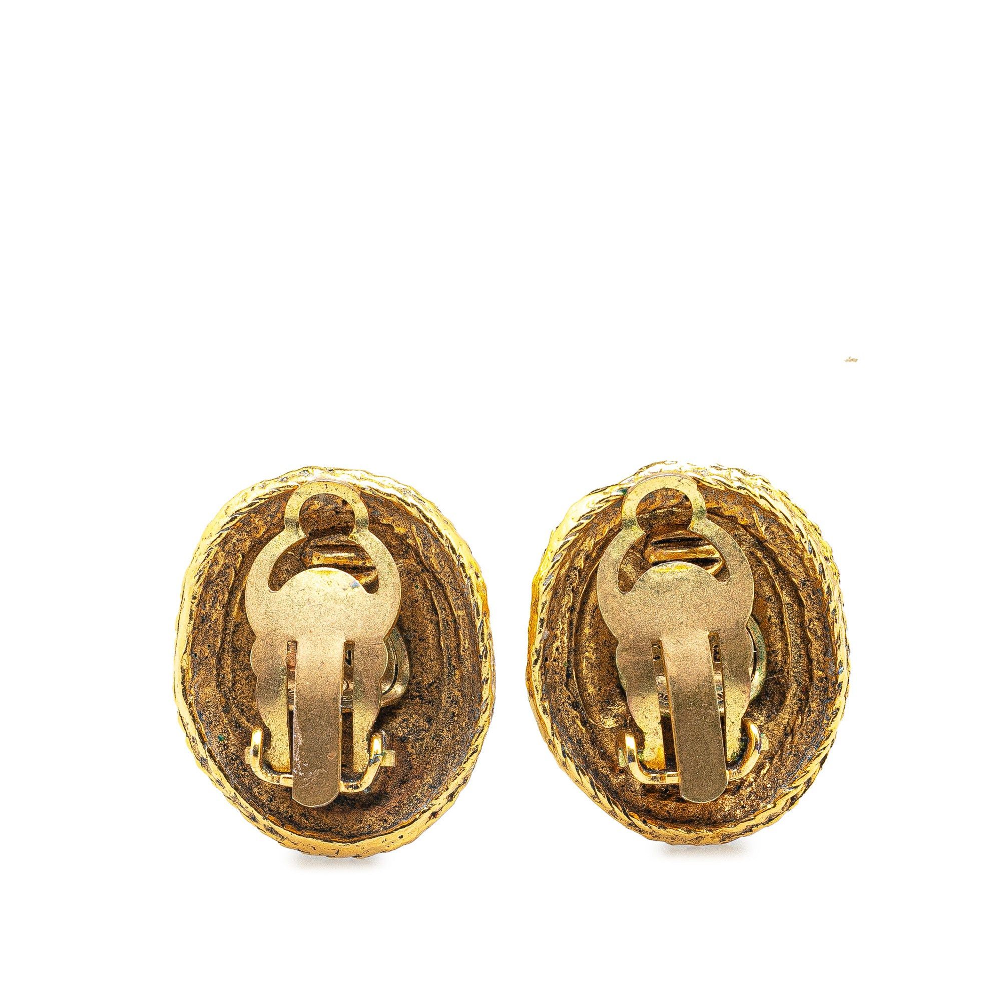 Chanel Chanel Gold Plated CC Clip On Earrings Gold Size ONE SIZE - 2 Thumbnail